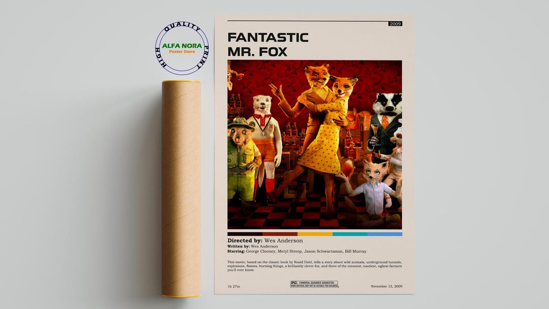 Fantastic Mr. Fox Poster / Fantastic Mr. Fox Movie Print / Minimalist ...