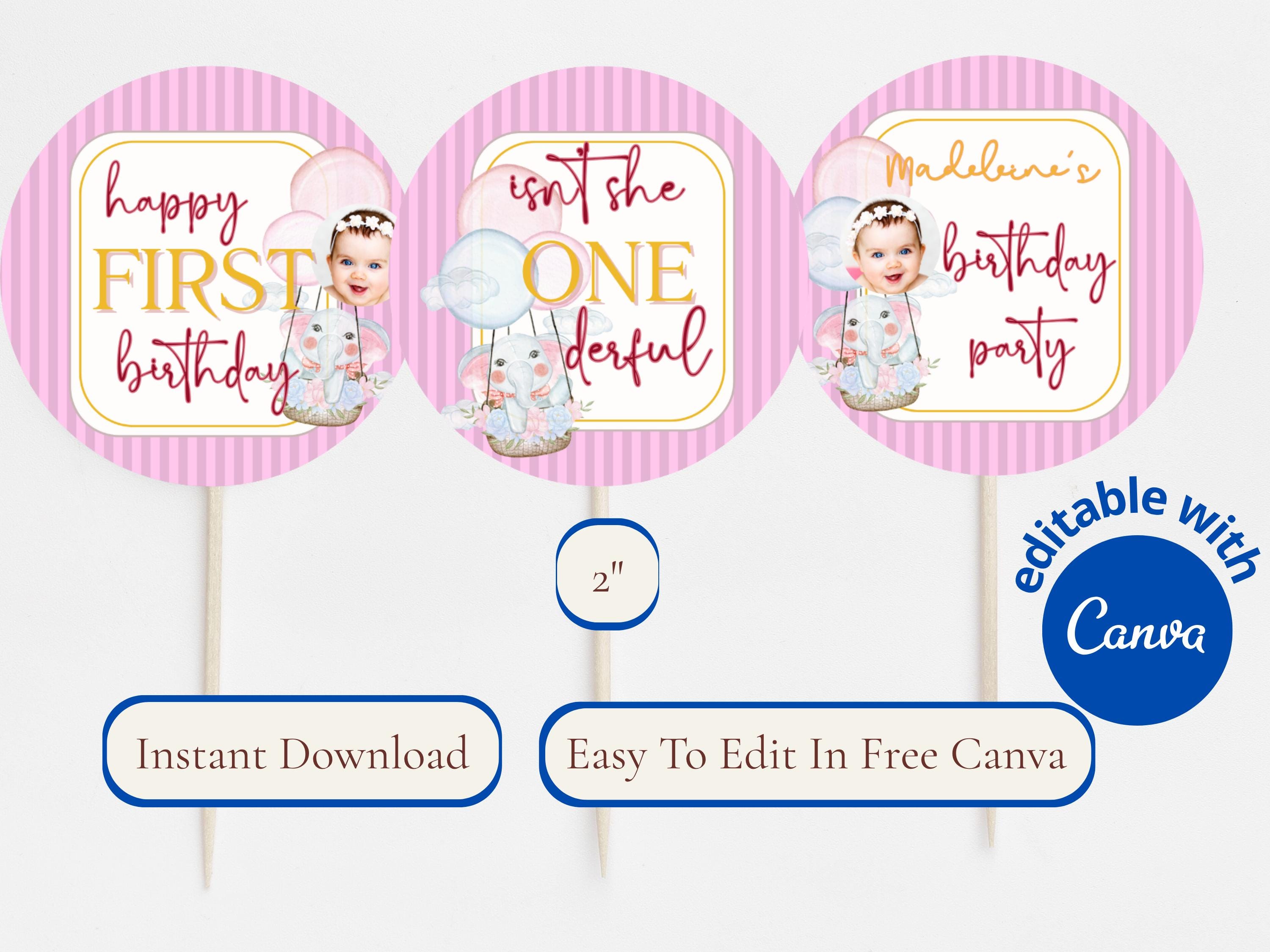 Isn't She ONEderful Cupcake Toppers thumbnail 3