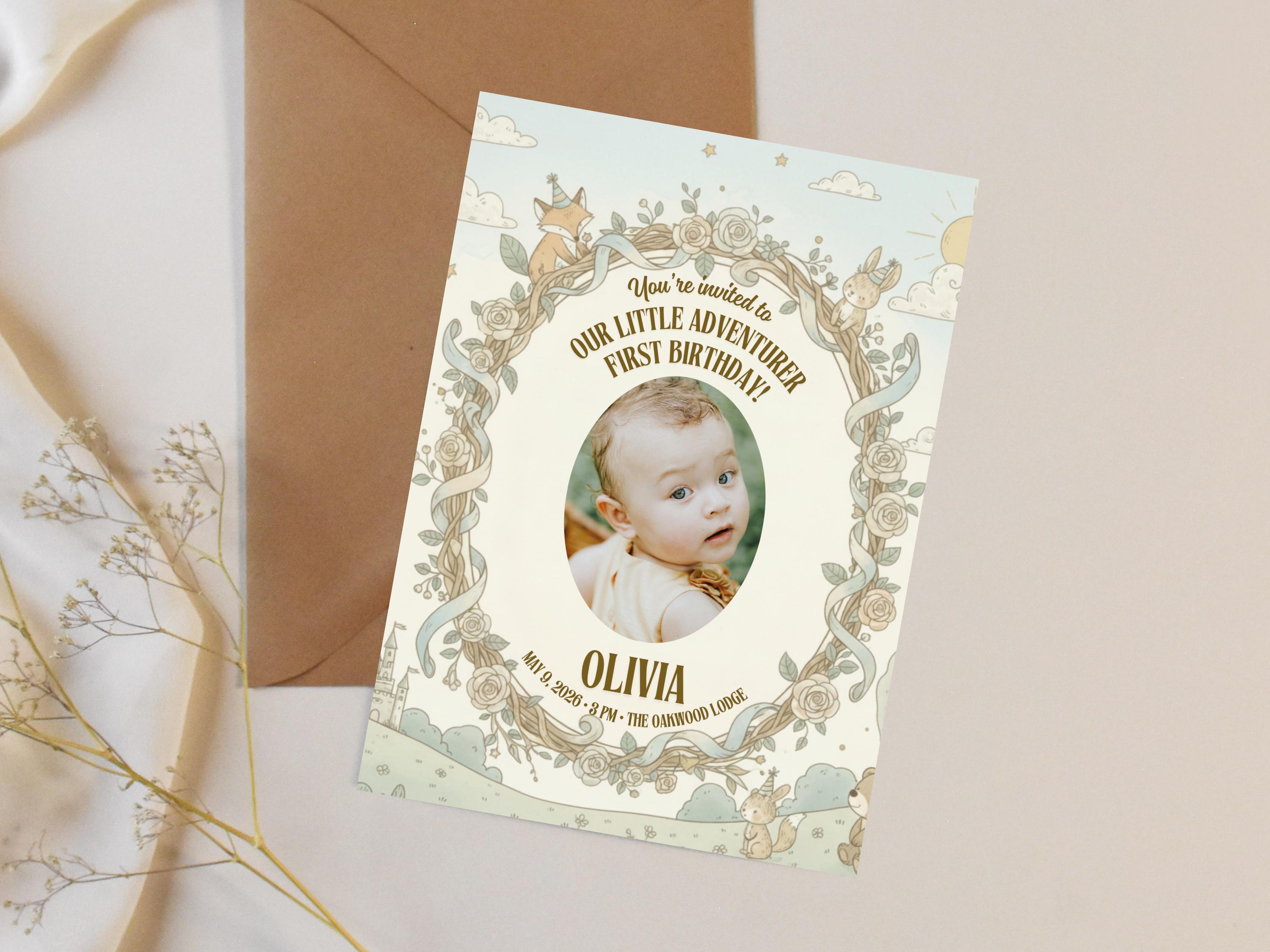 Whimsical Fairy First Birthday Invitation thumbnail 5
