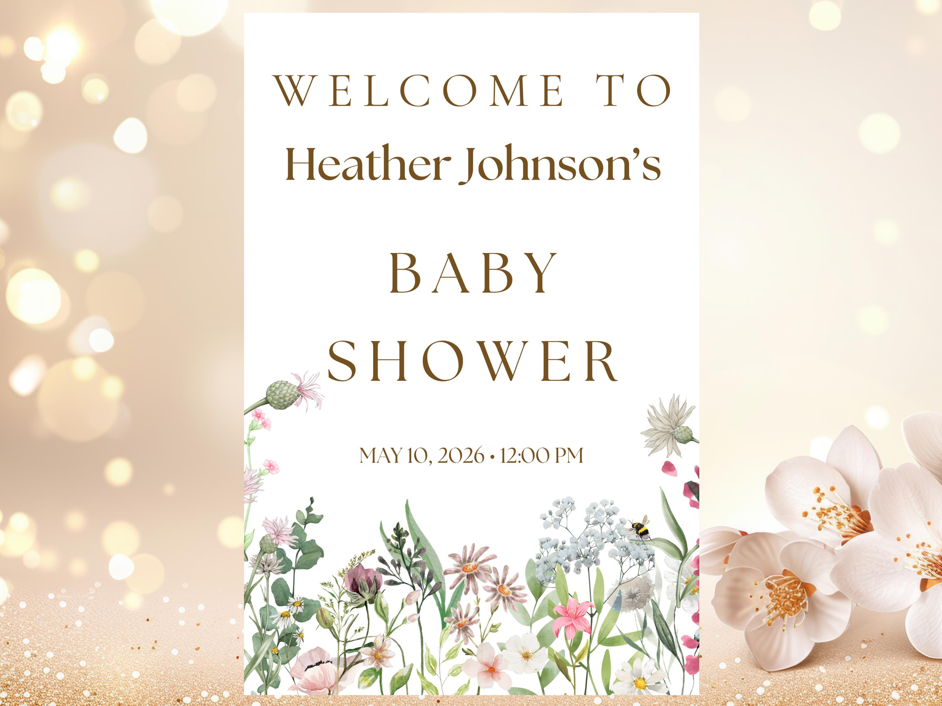Baby in Bloom Baby Shower Welcome Sign thumbnail 3