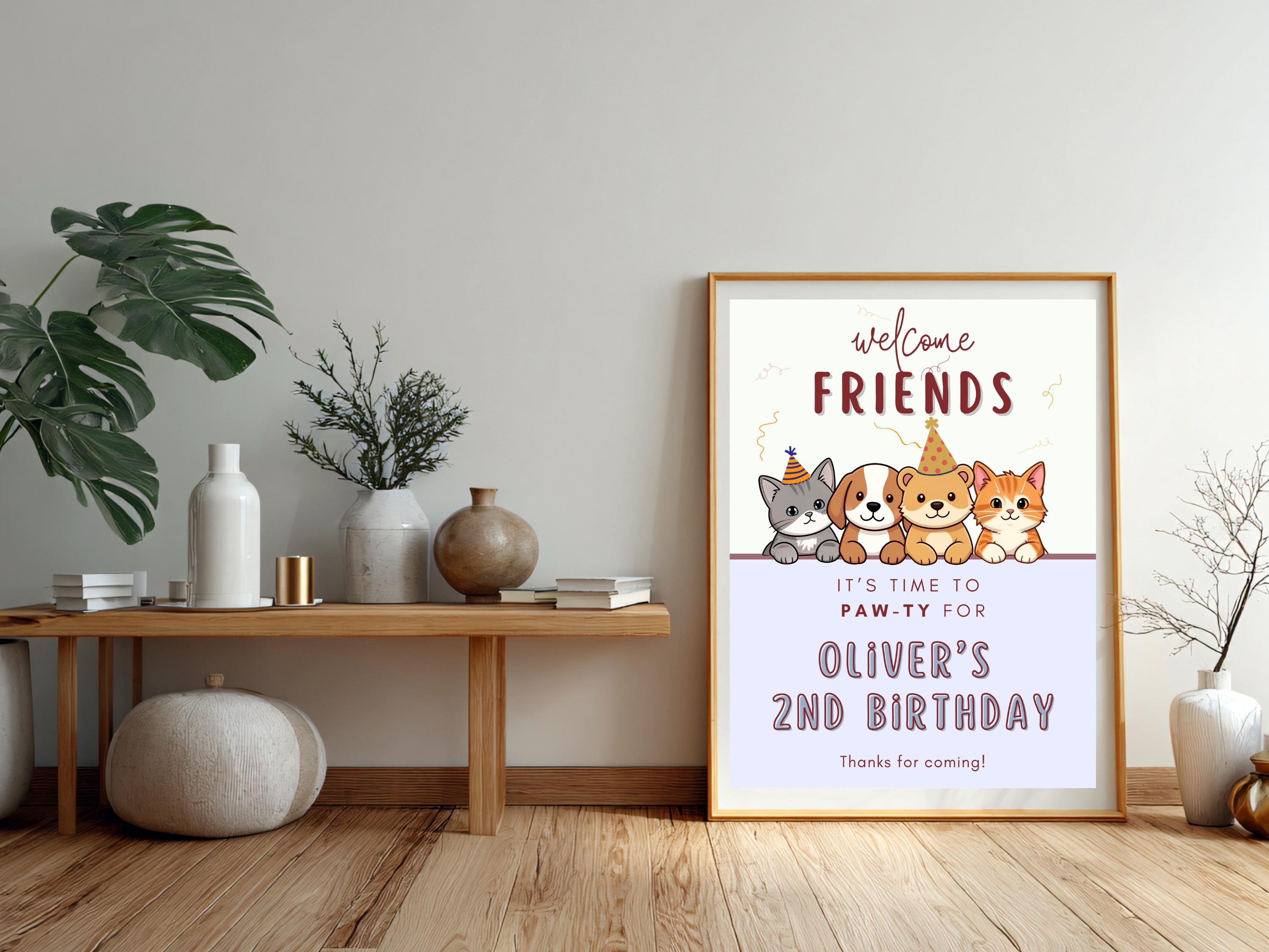 Dog & Cat Paw-ty Welcome Sign thumbnail 3