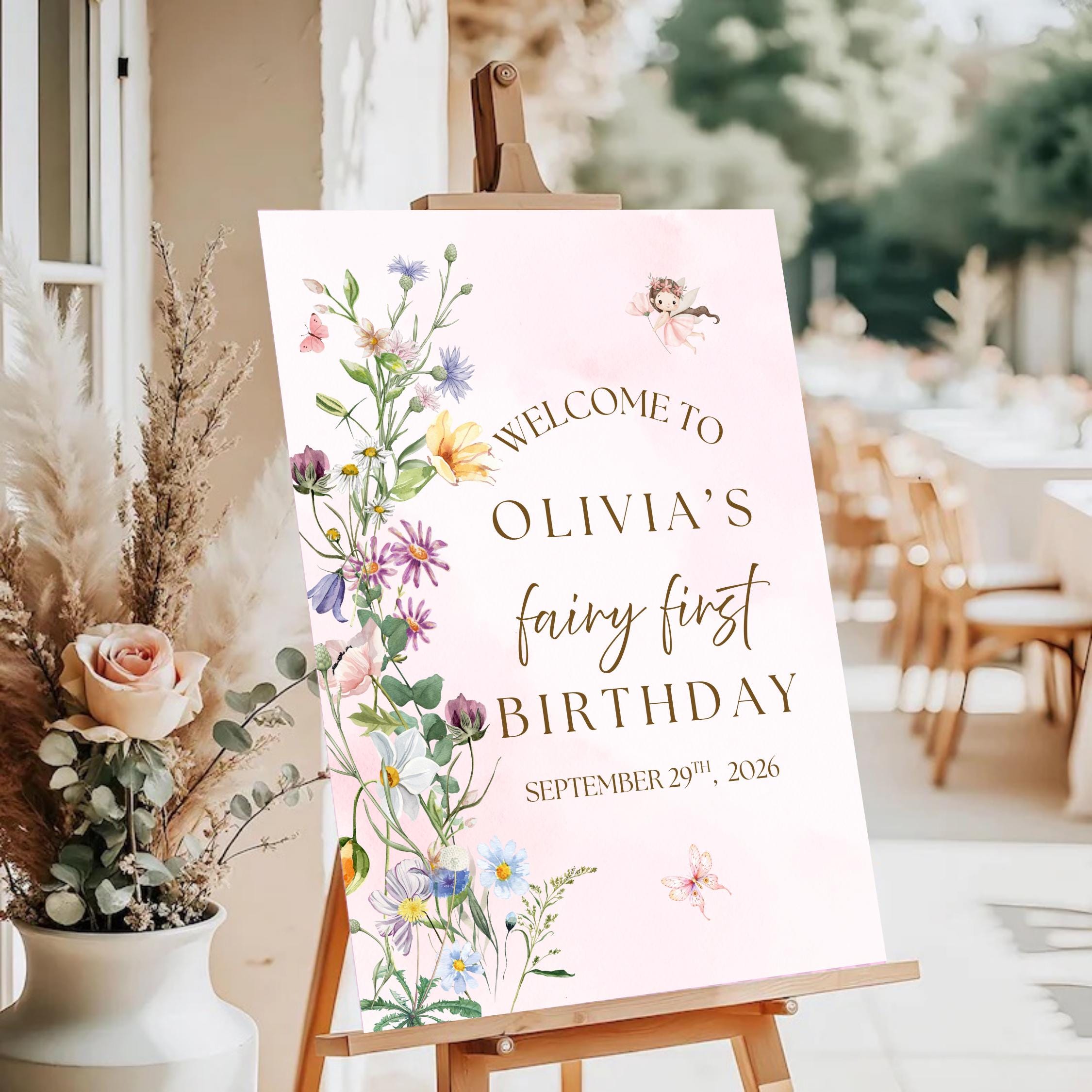 Fairy Garden Birthday Welcome Sign thumbnail 2