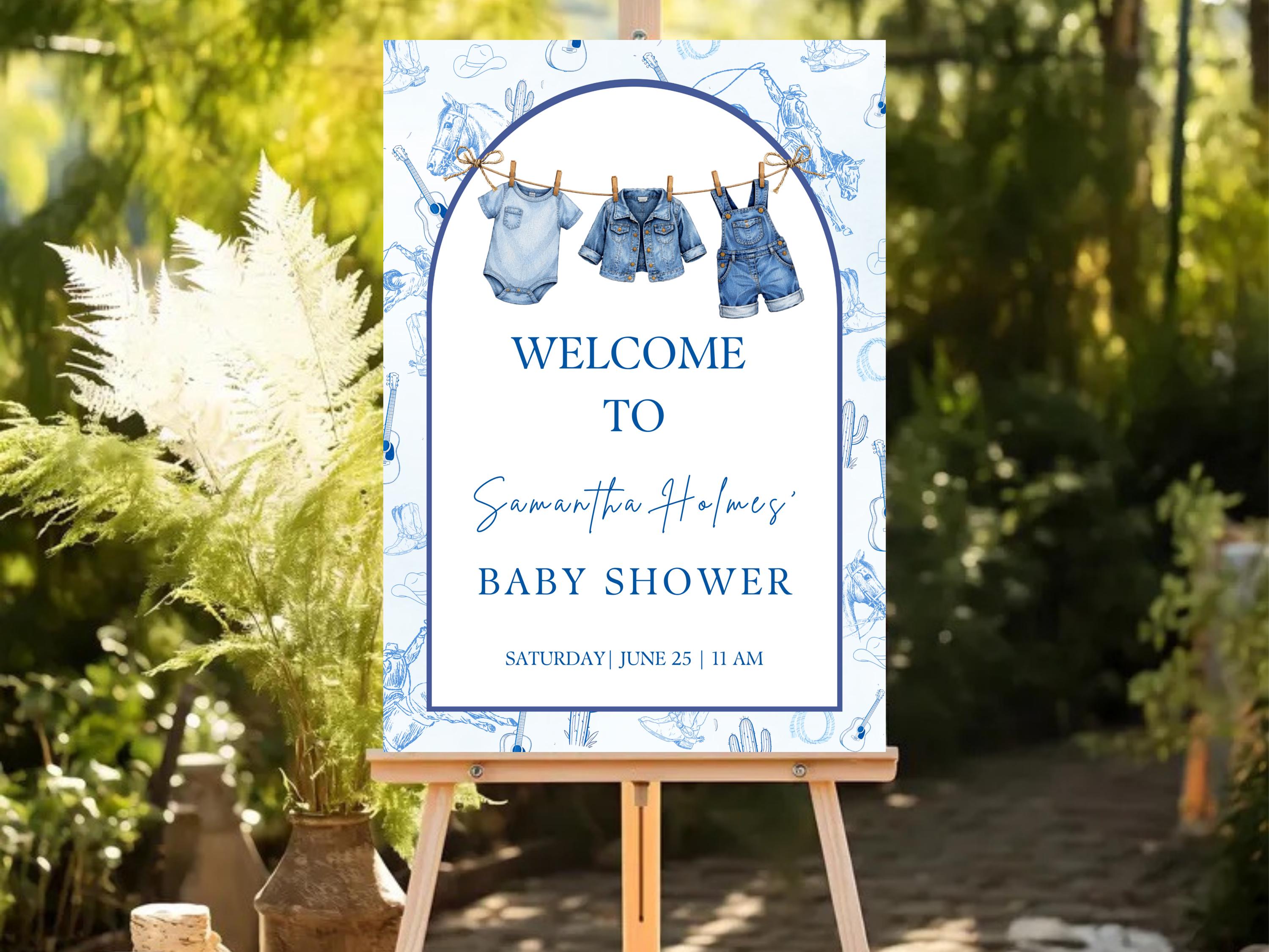 Blue Jean Baby Shower Welcome Sign thumbnail 2