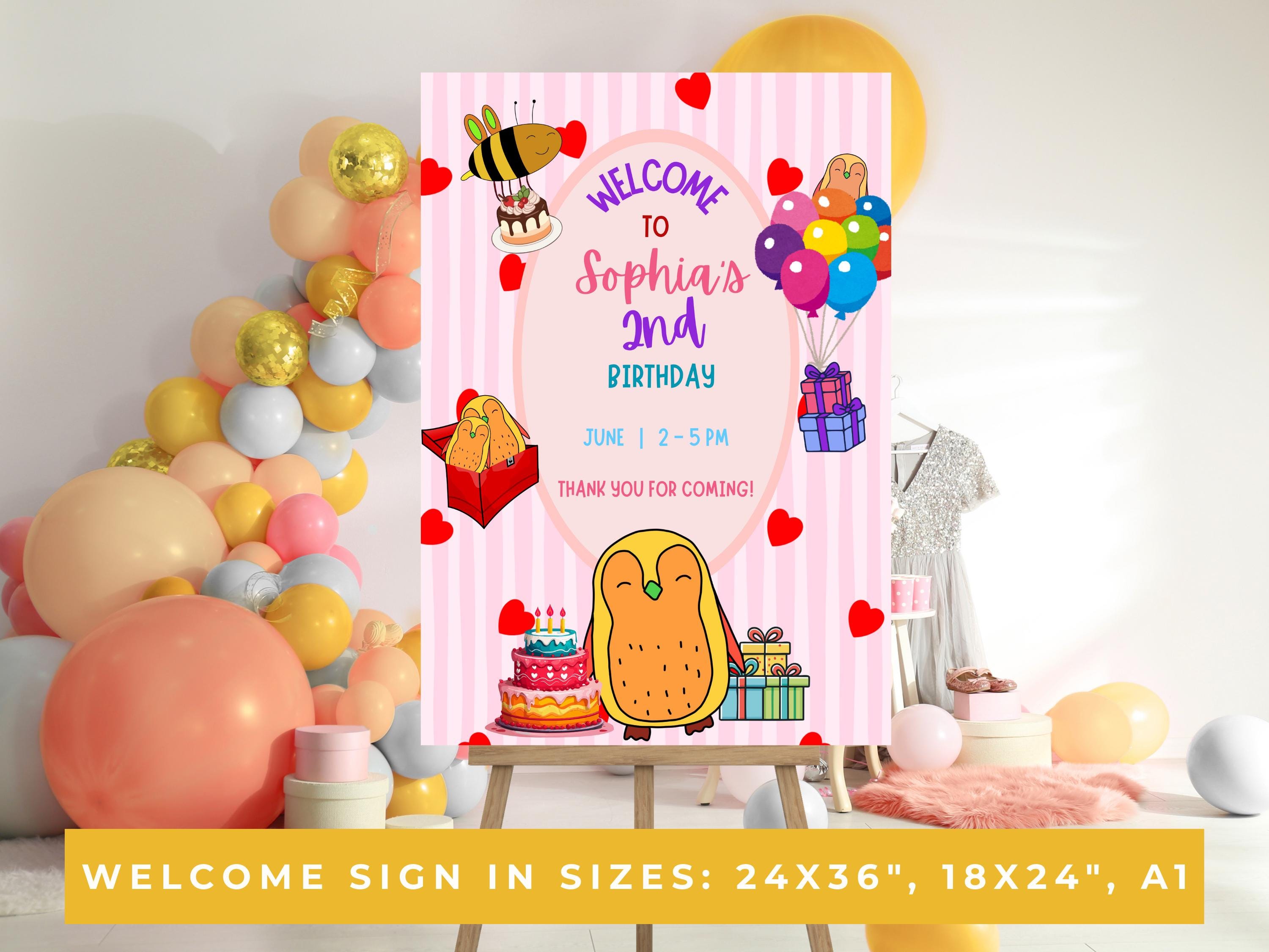 Penguin & Bee Birthday Welcome Sign thumbnail 2