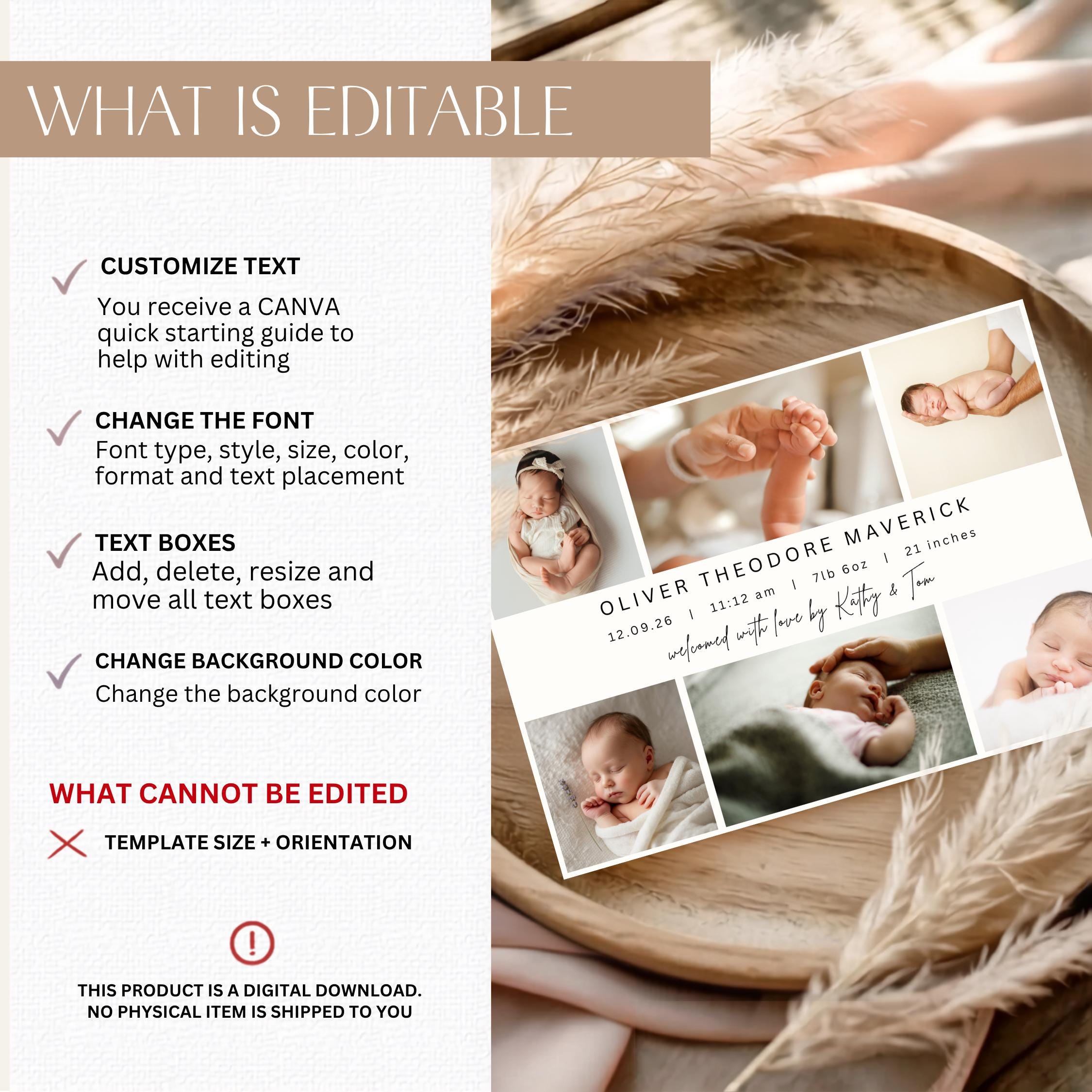Newborn Birth Announcement Card thumbnail 5