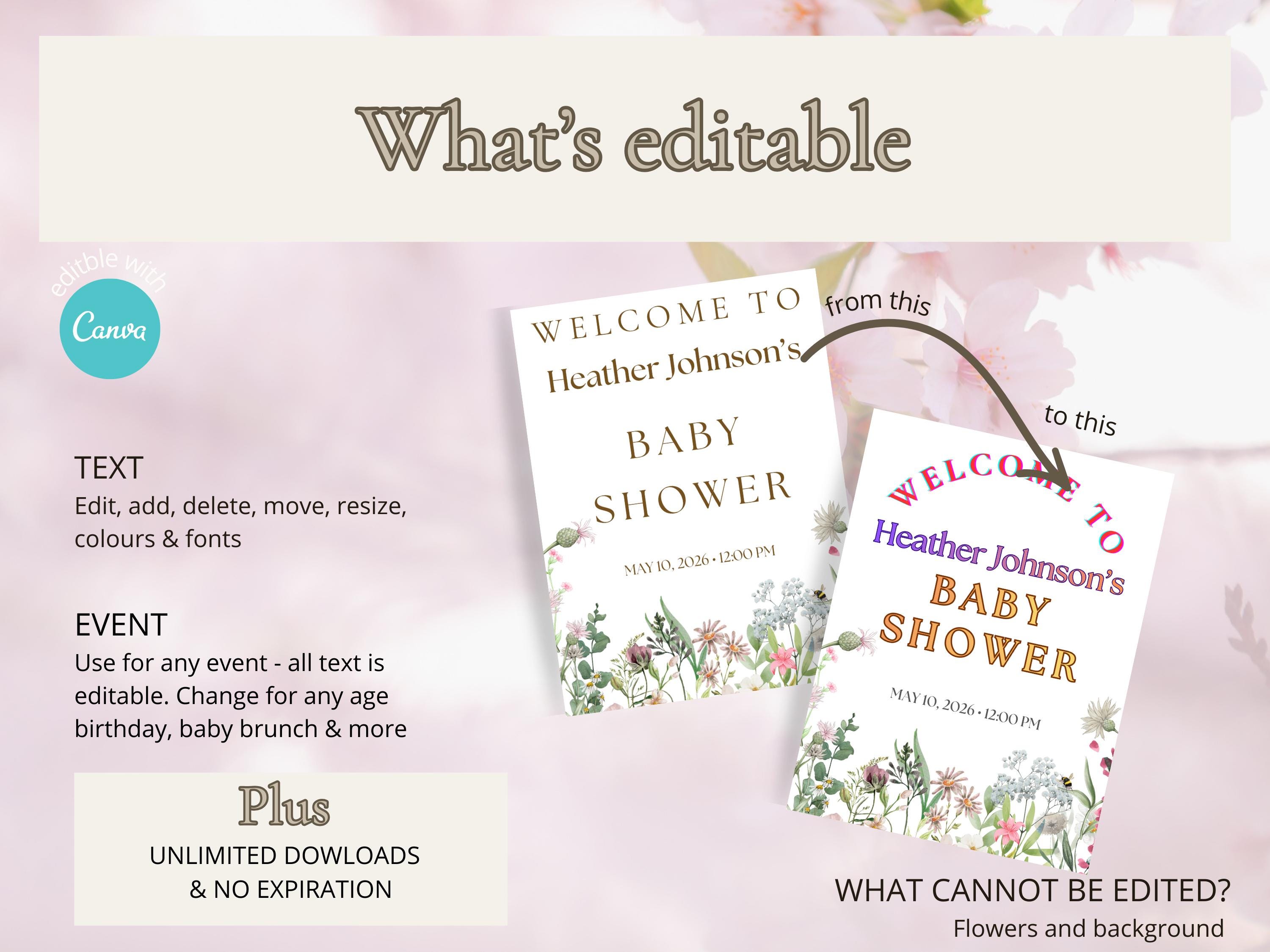 Baby in Bloom Baby Shower Welcome Sign thumbnail 4