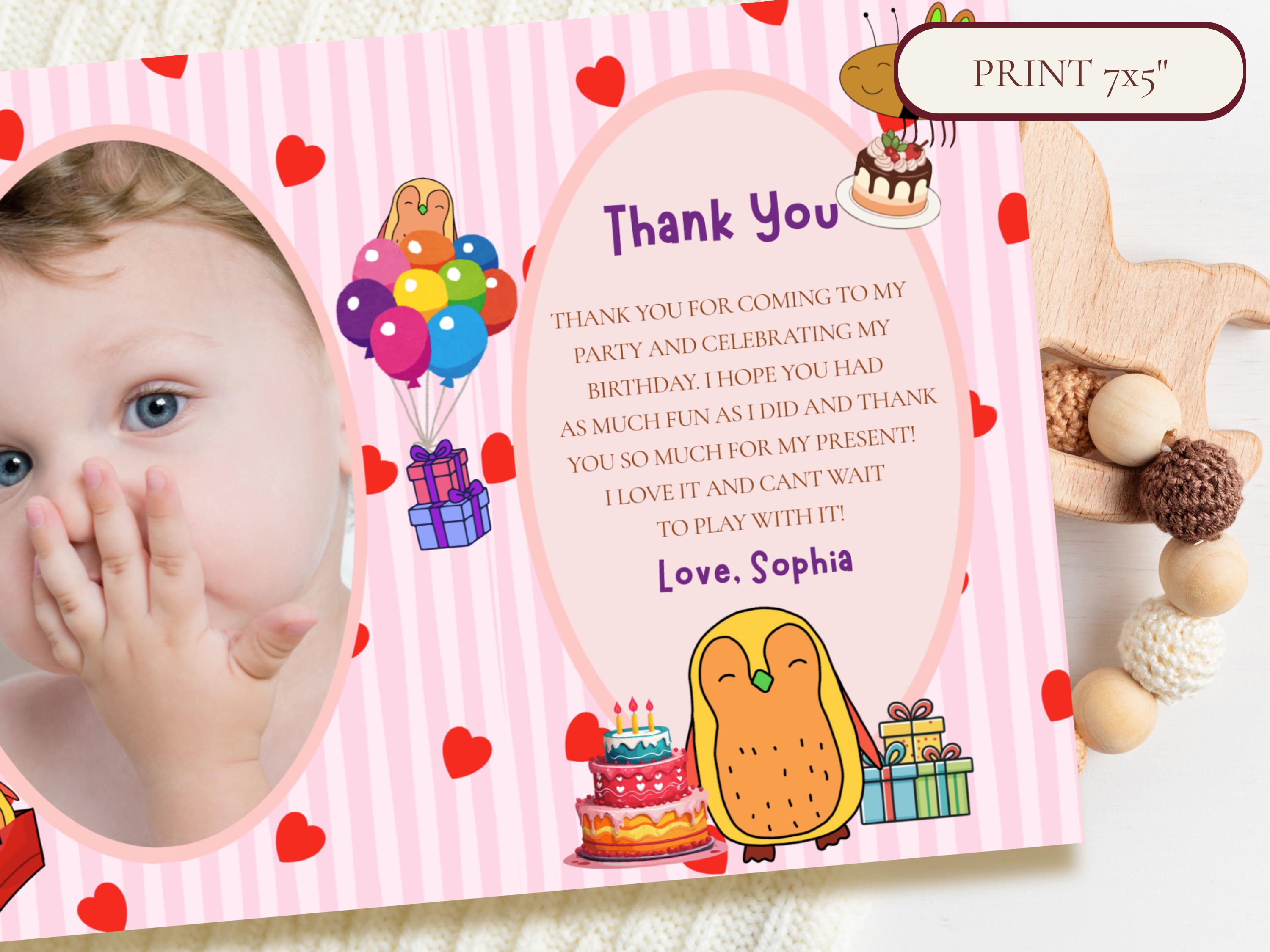 Colorful Birthday Thank You Card thumbnail 4