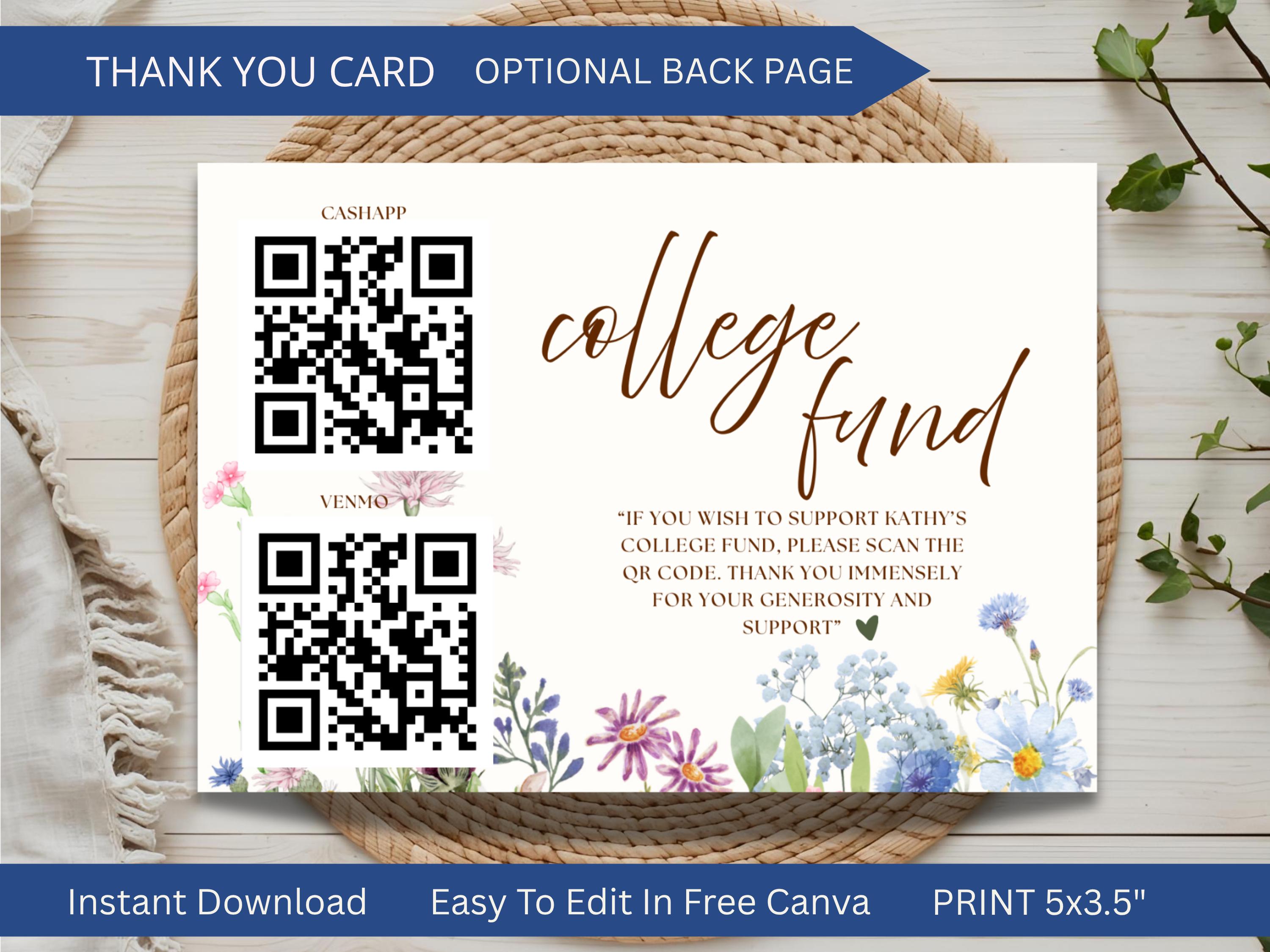 Wildflower Graduation Thank You Card thumbnail 2