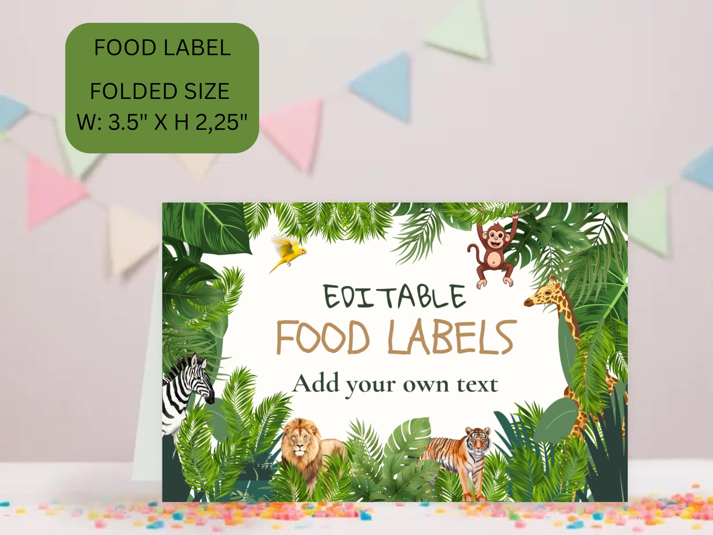 Wild One Safari Food Labels thumbnail 3