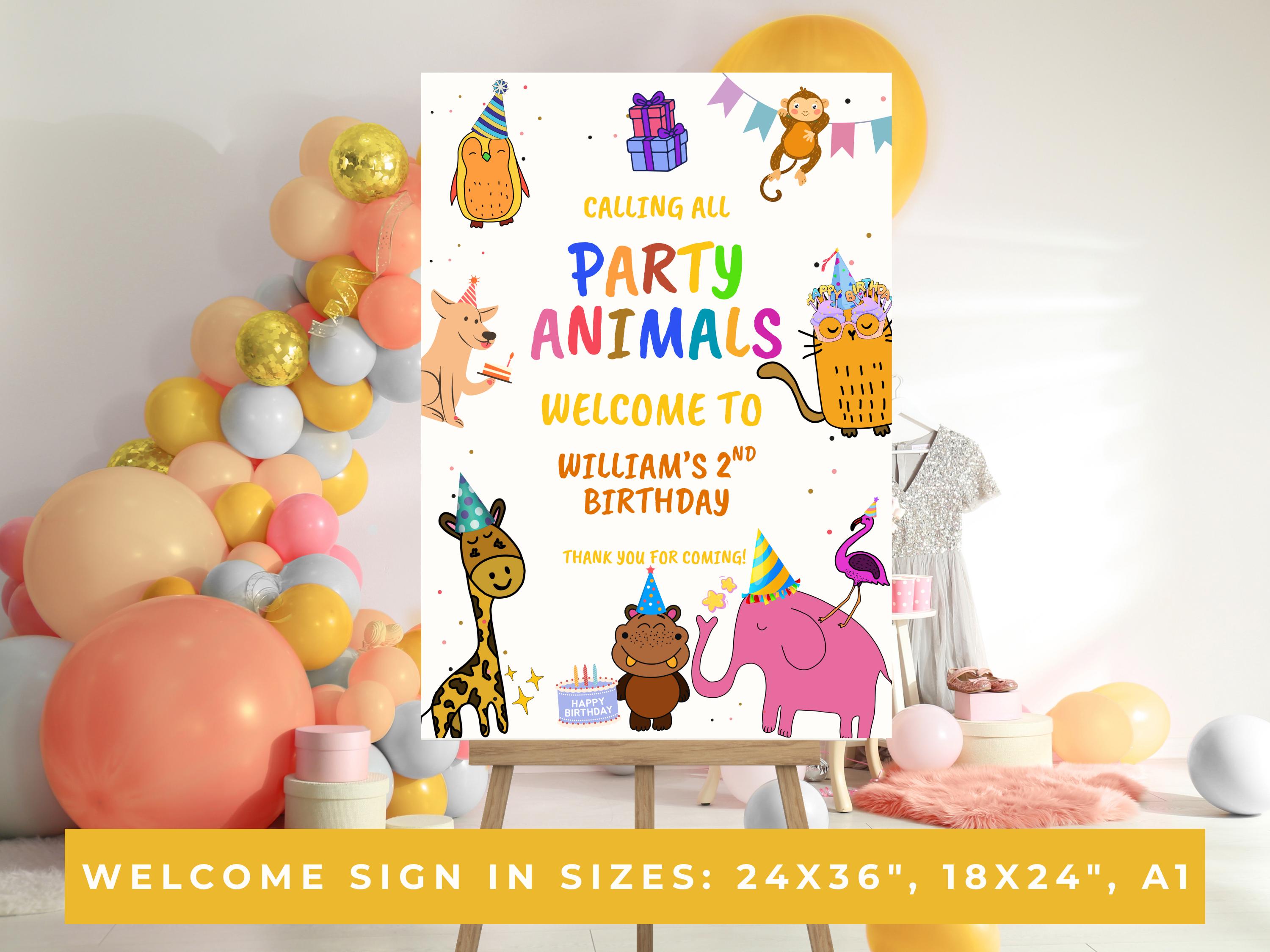 Calling All Party Animals Welcome Sign thumbnail 2