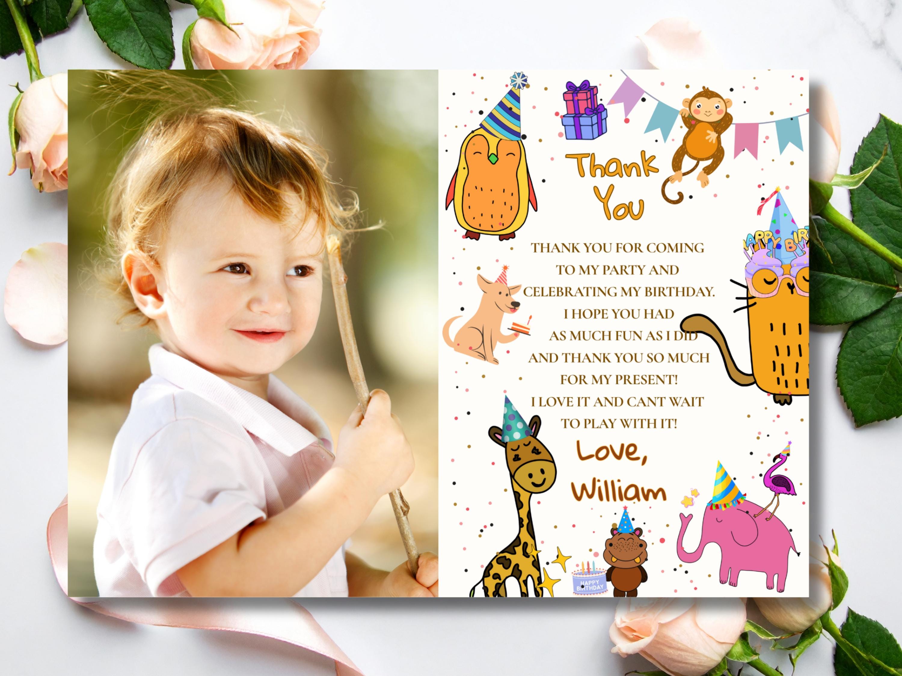 Calling All Party Animals Thank You Card thumbnail 2