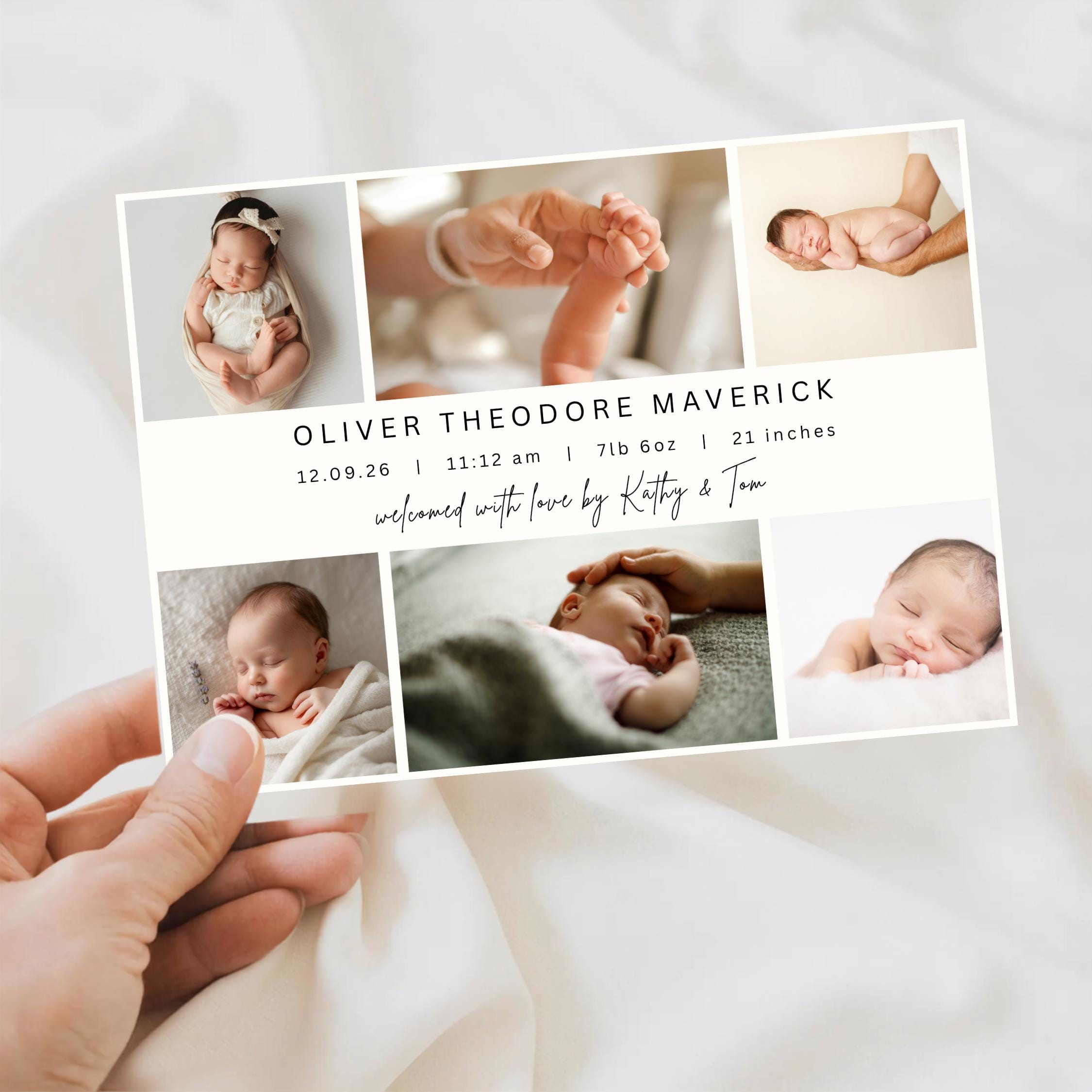 Newborn Birth Announcement Card thumbnail 3