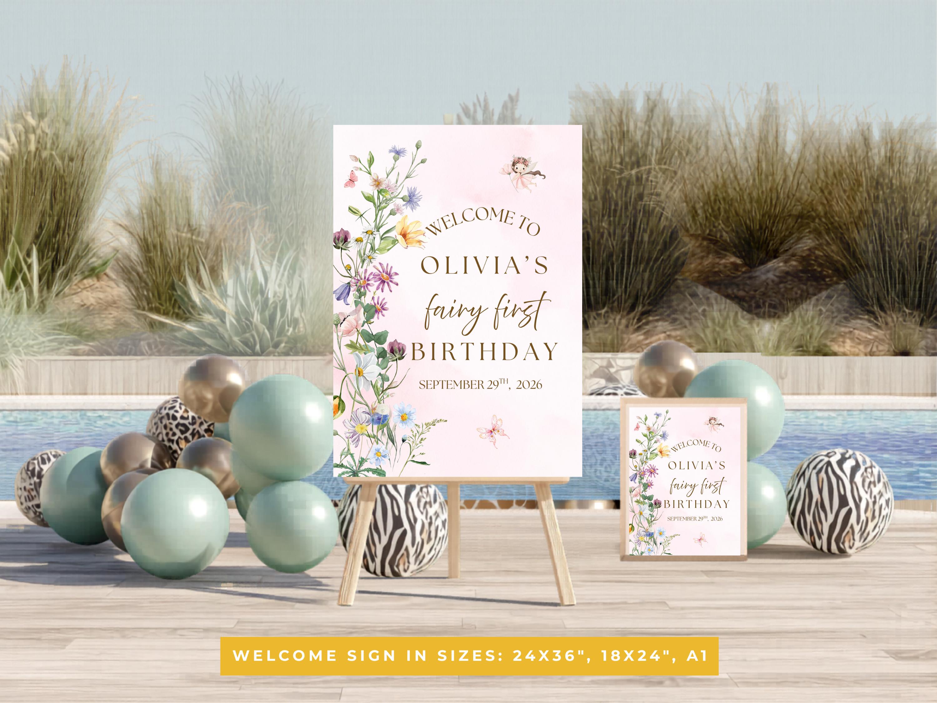 Fairy Garden Birthday Welcome Sign thumbnail 4