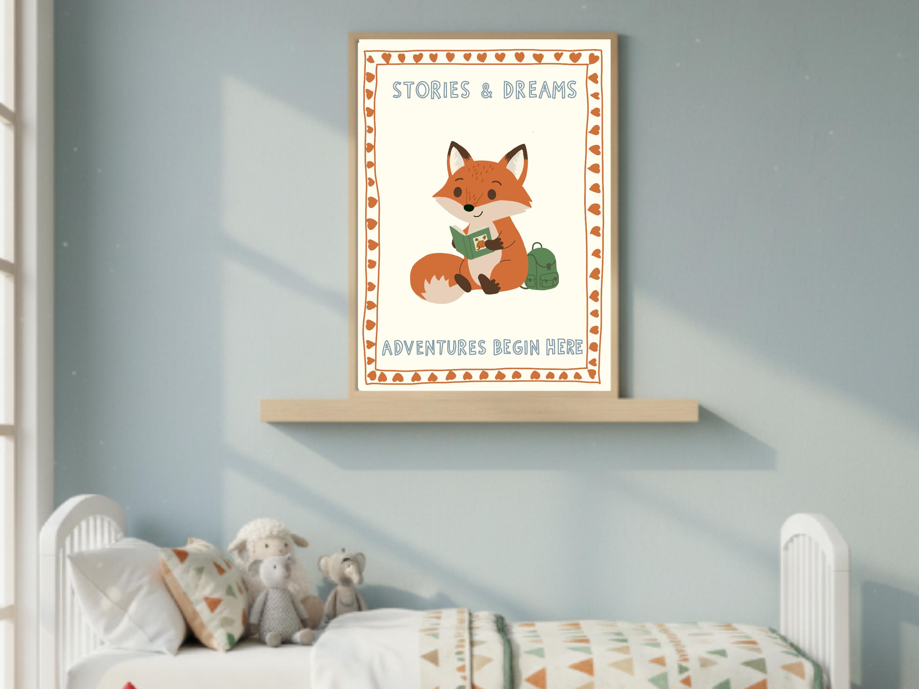 Woodland Fox Nursery Wall Art thumbnail 5