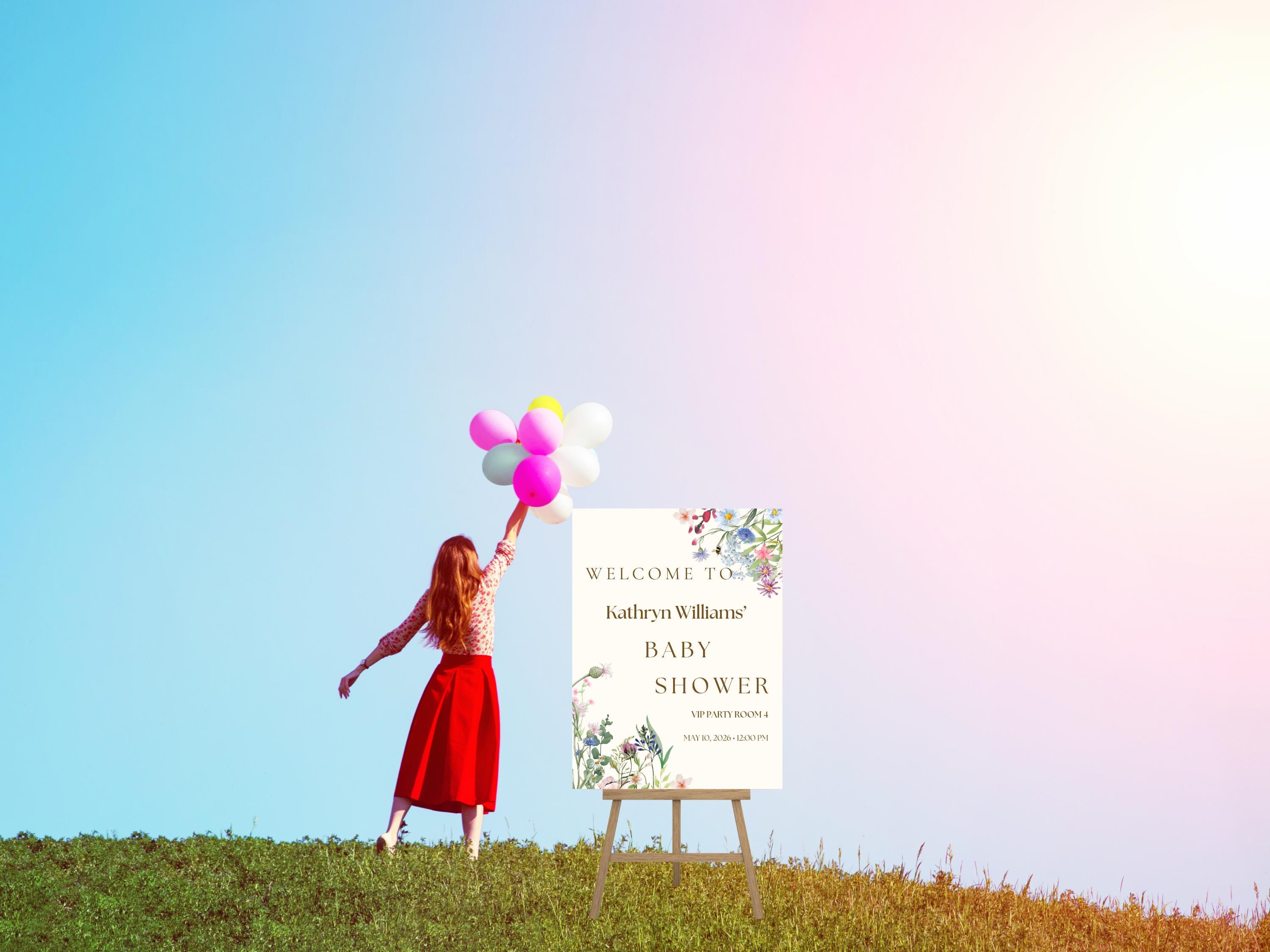 Baby in Bloom Baby Shower Welcome Sign thumbnail 2