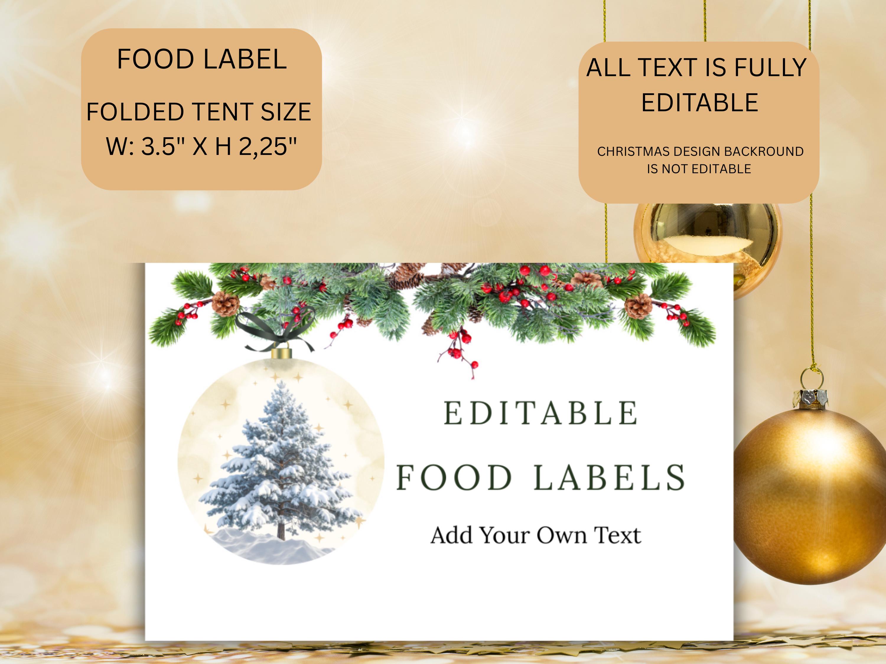 Green Bow Christmas Dessert Table Labels thumbnail 3
