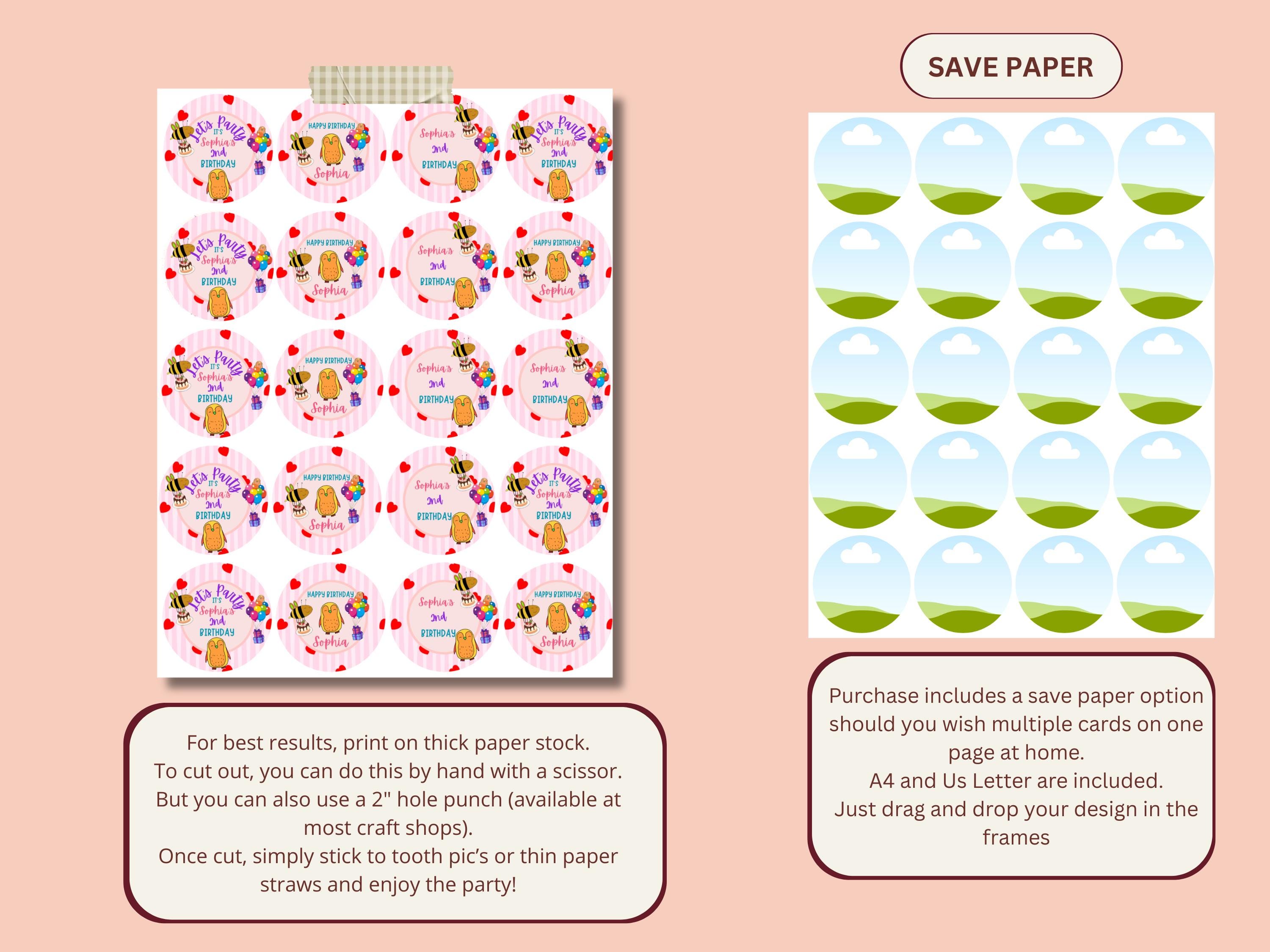 Cartoon Animal Birthday Cupcake Toppers thumbnail 5