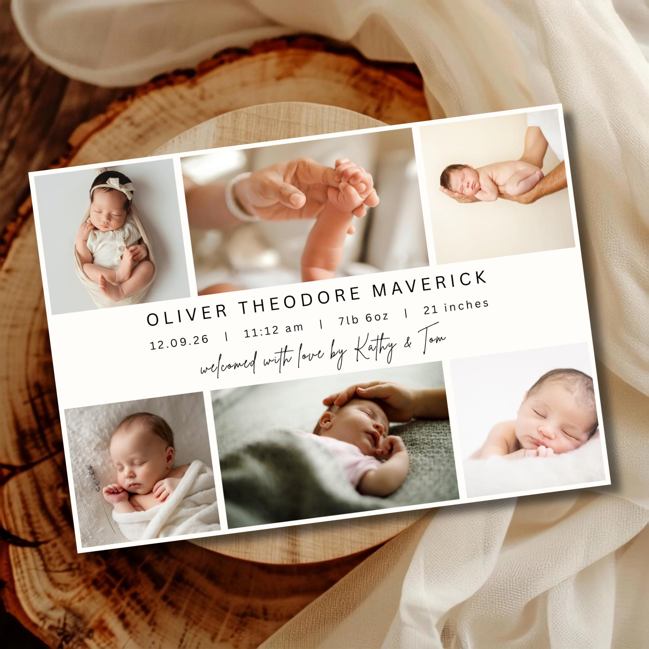 Newborn Birth Announcement Card thumbnail 4