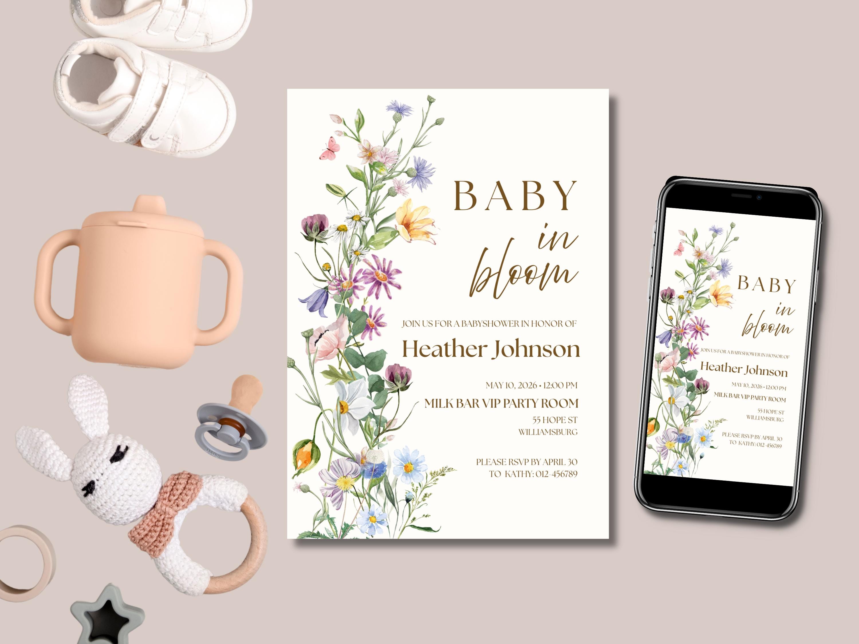 Wildflower Boho Baby Shower Invitation thumbnail 5
