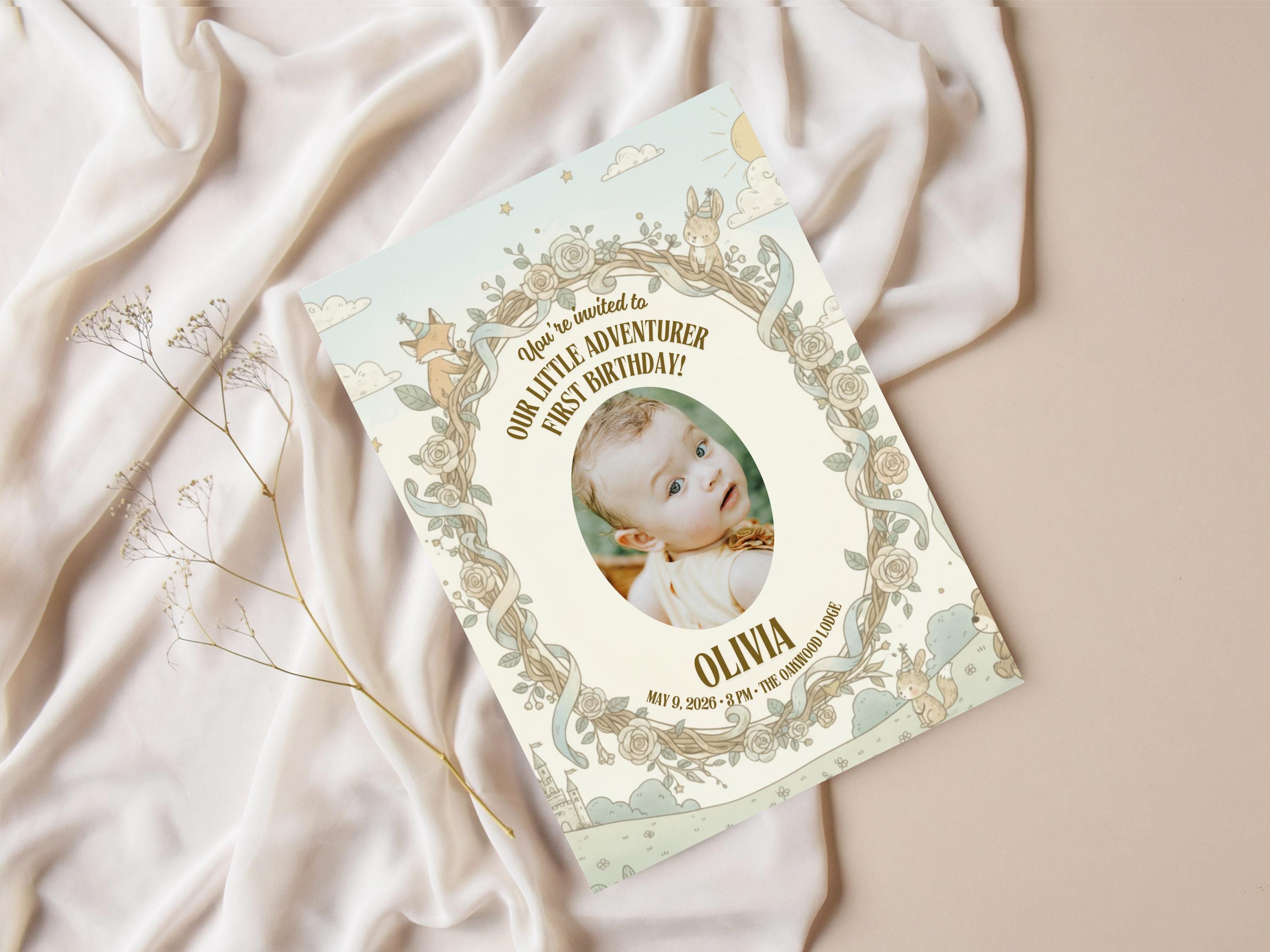 Whimsical Fairy First Birthday Invitation thumbnail 3