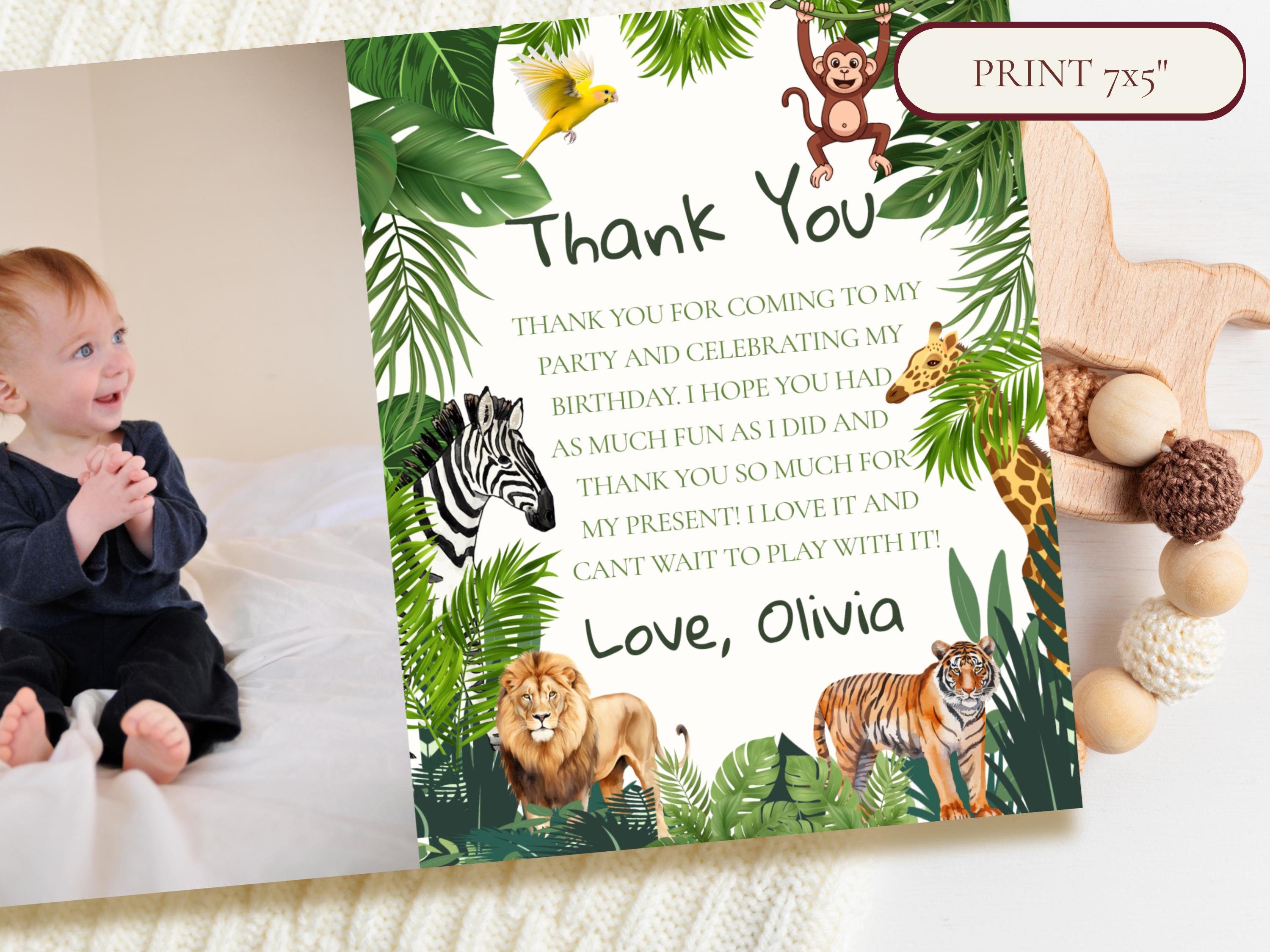 Wild One Safari Thank You Card thumbnail 4