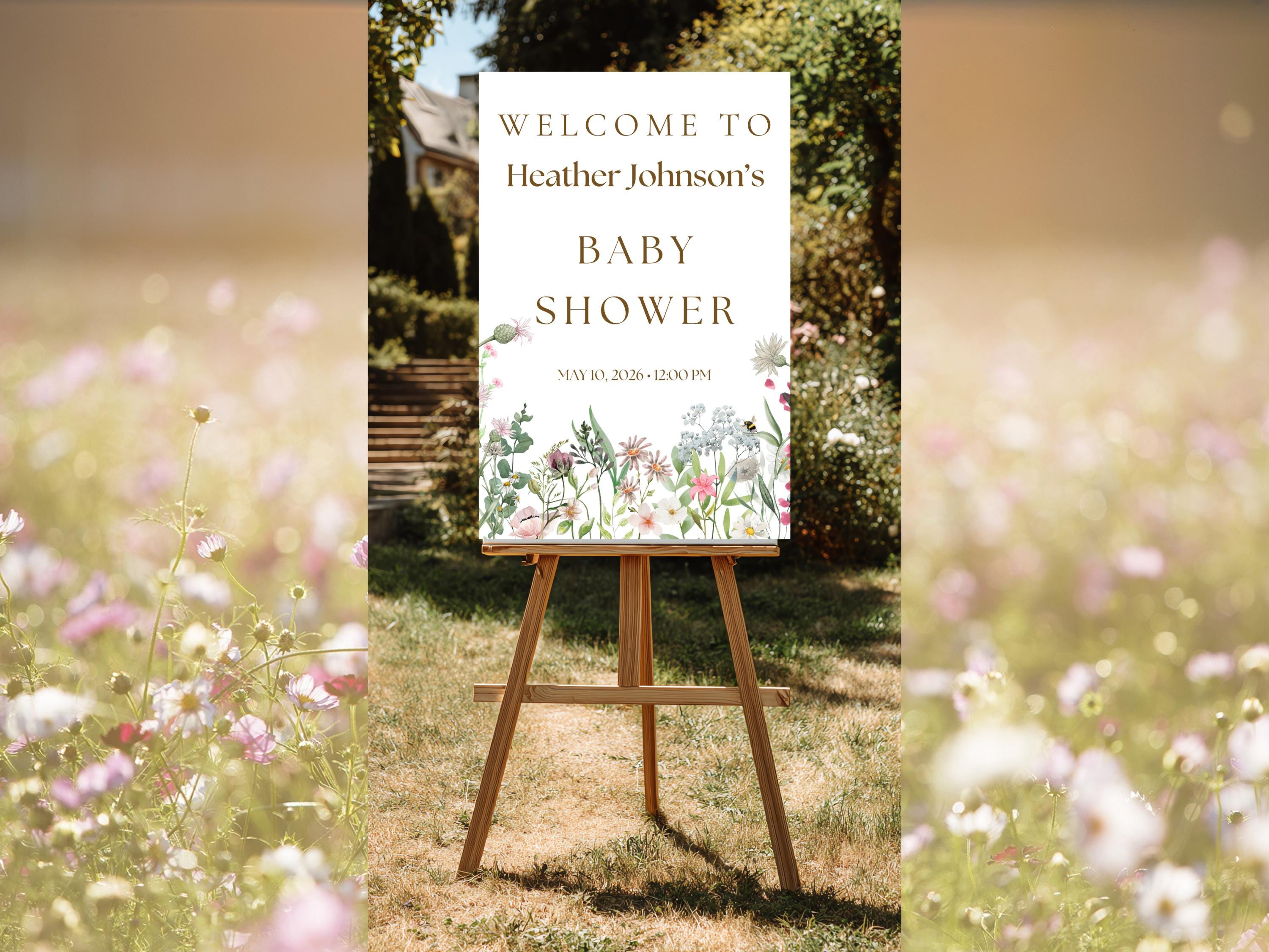 Baby in Bloom Baby Shower Welcome Sign thumbnail 2