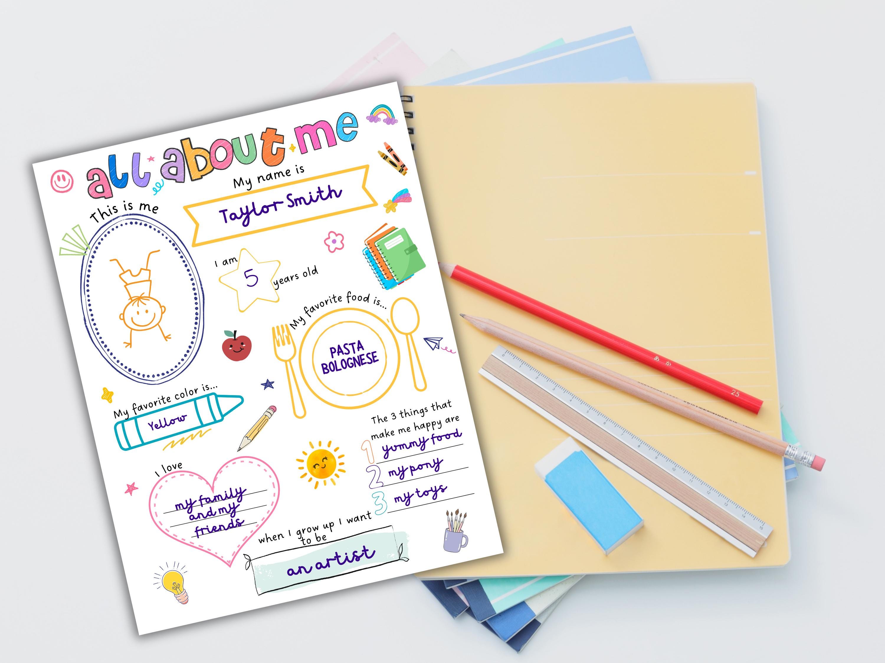 All About Me Back to School Worksheet thumbnail 4
