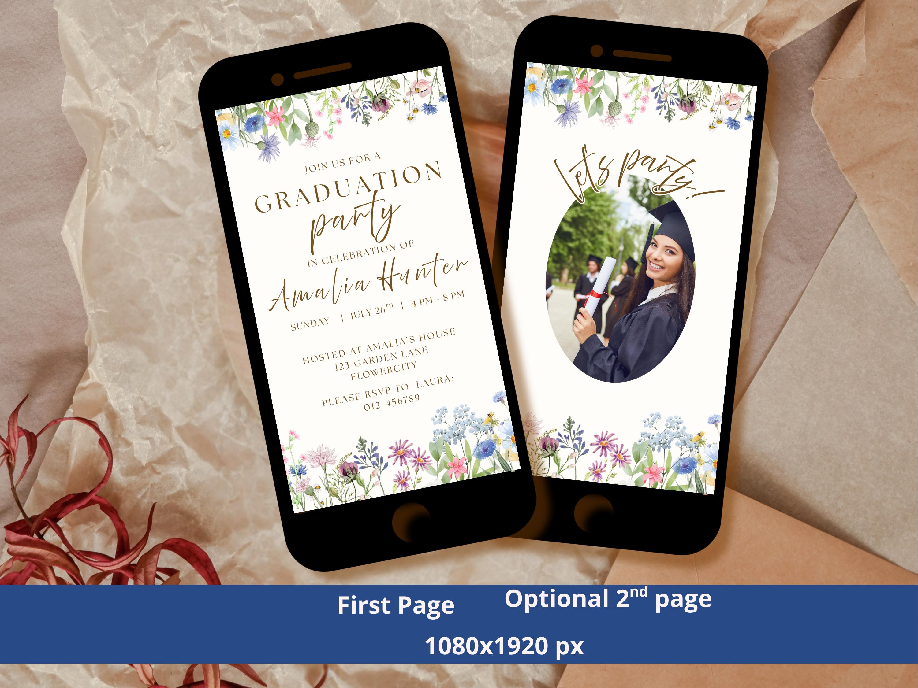 Wildflower Graduation Party Invitation thumbnail 5
