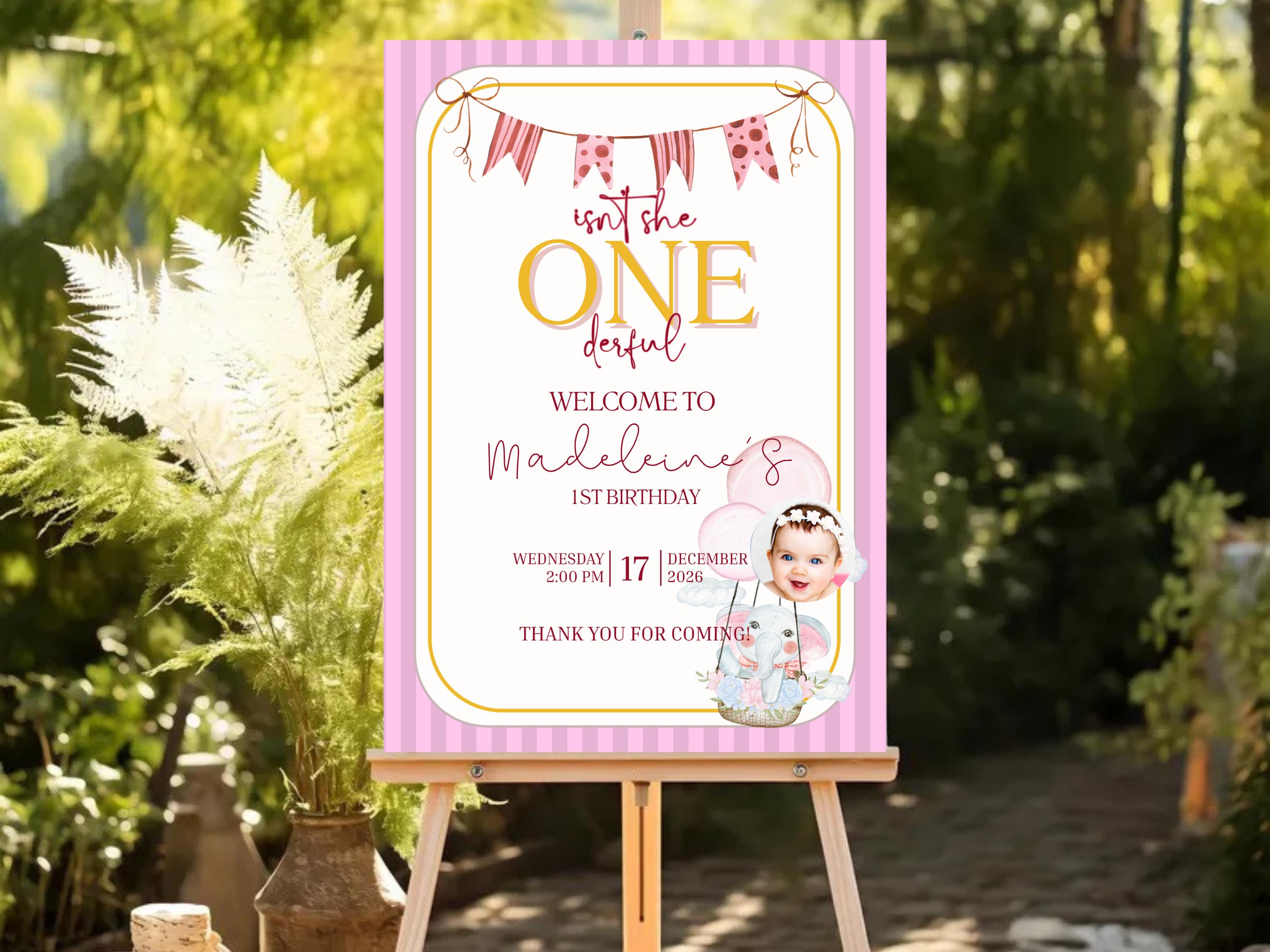 ONEderful First Birthday Welcome Sign thumbnail 3