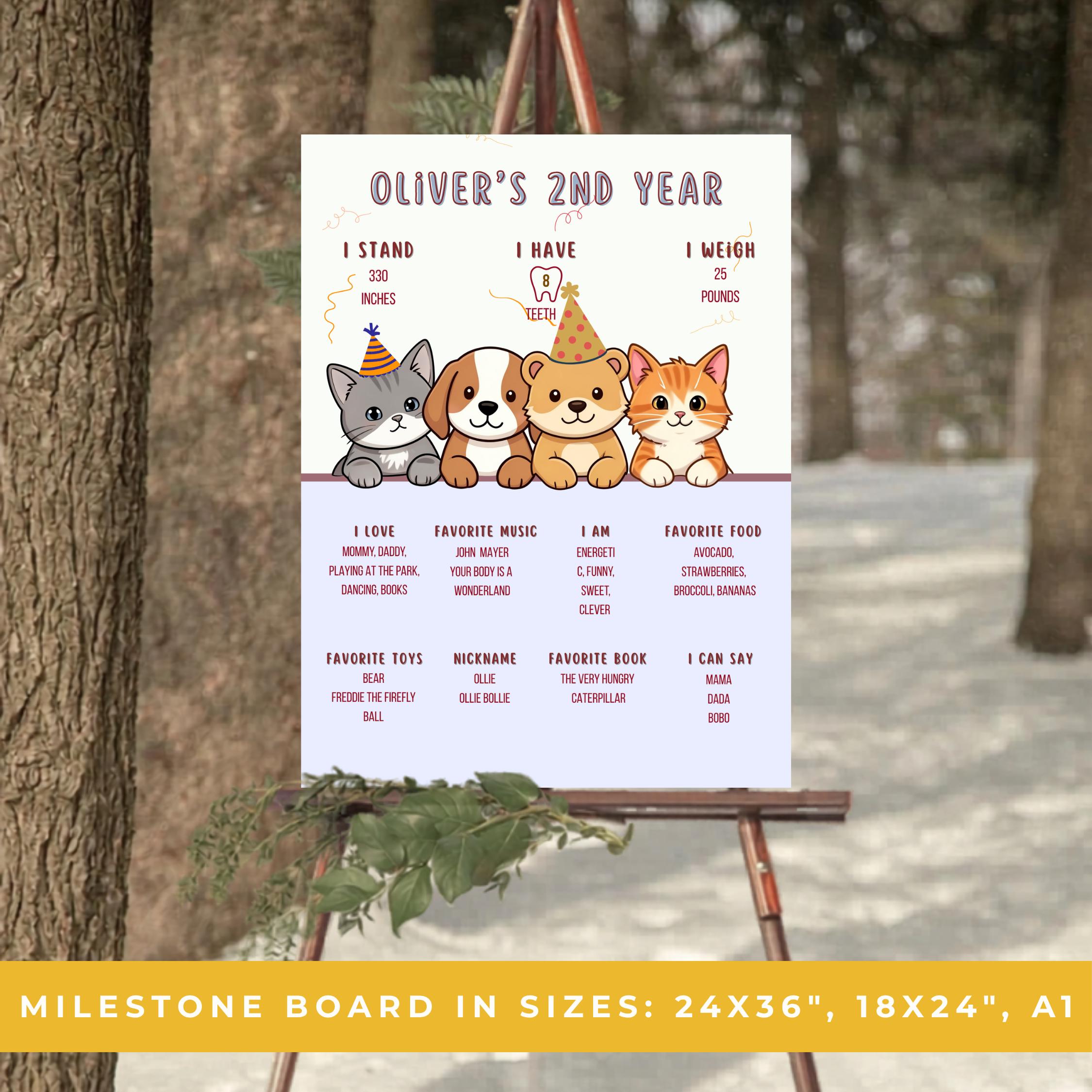 Puppy & Cat Birthday Milestone Board thumbnail 2