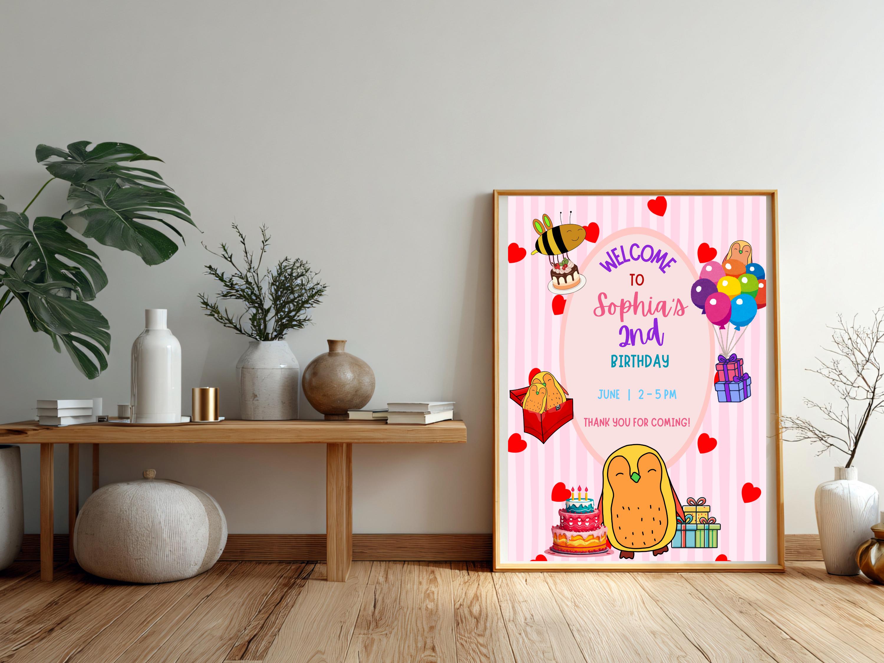 Penguin & Bee Birthday Welcome Sign thumbnail 3