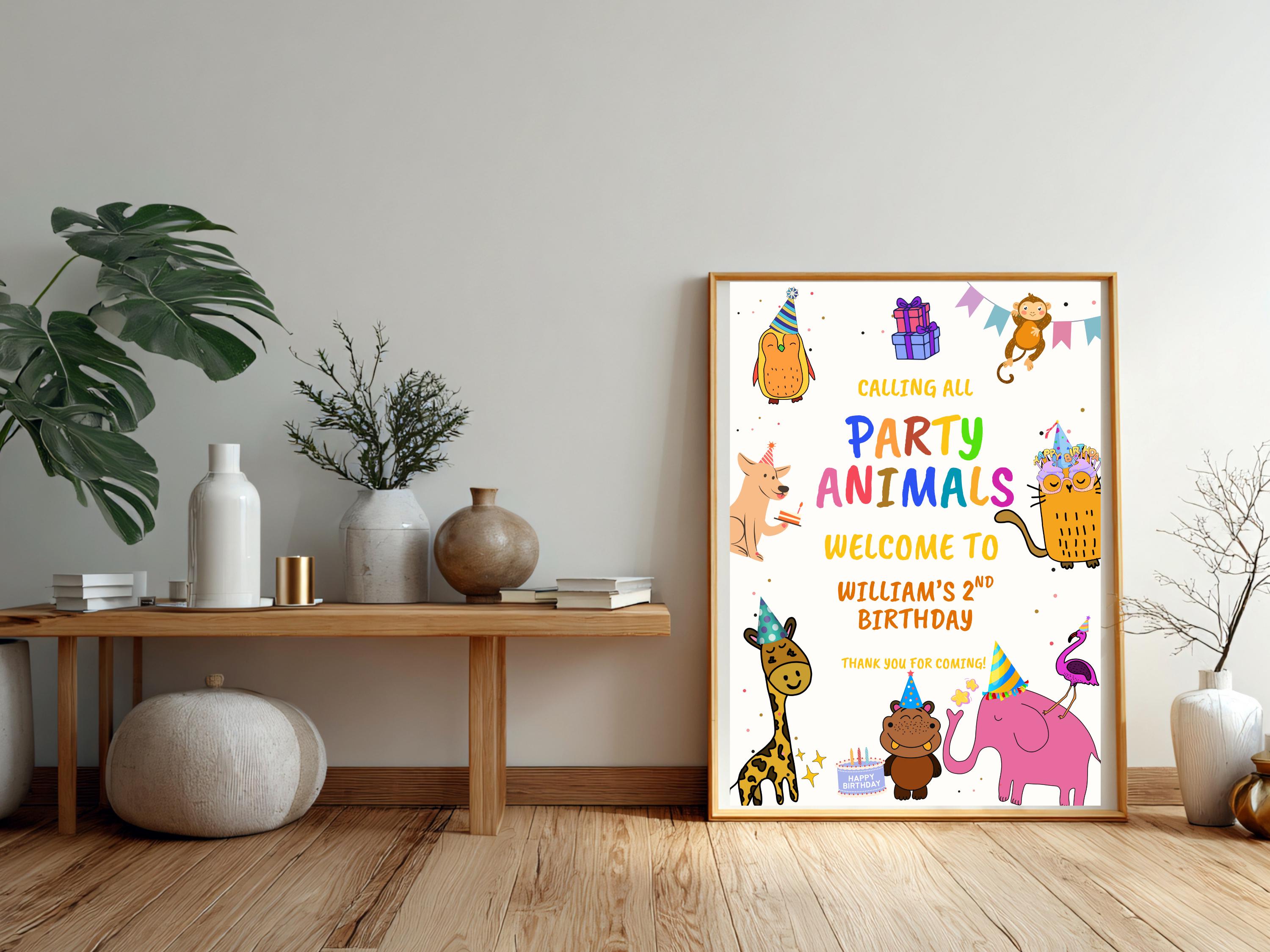 Calling All Party Animals Welcome Sign thumbnail 3