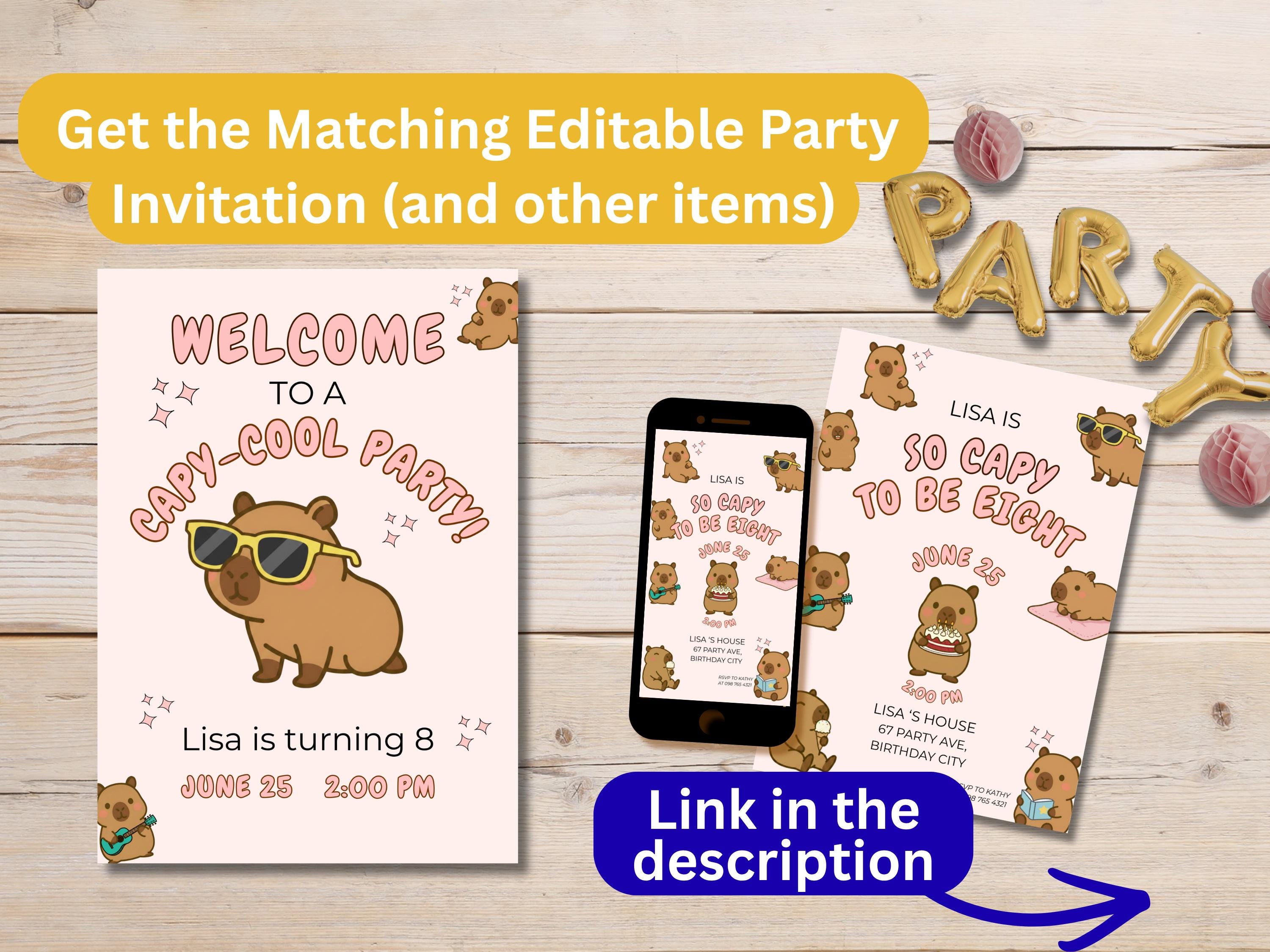 Capybara Birthday Welcome Sign thumbnail 3