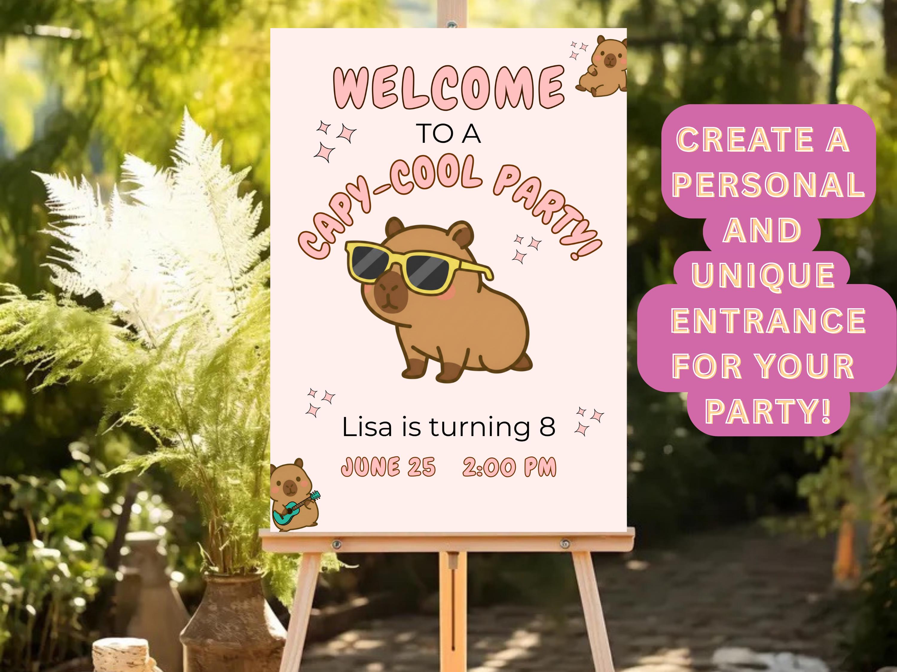 Capybara Birthday Welcome Sign thumbnail 4