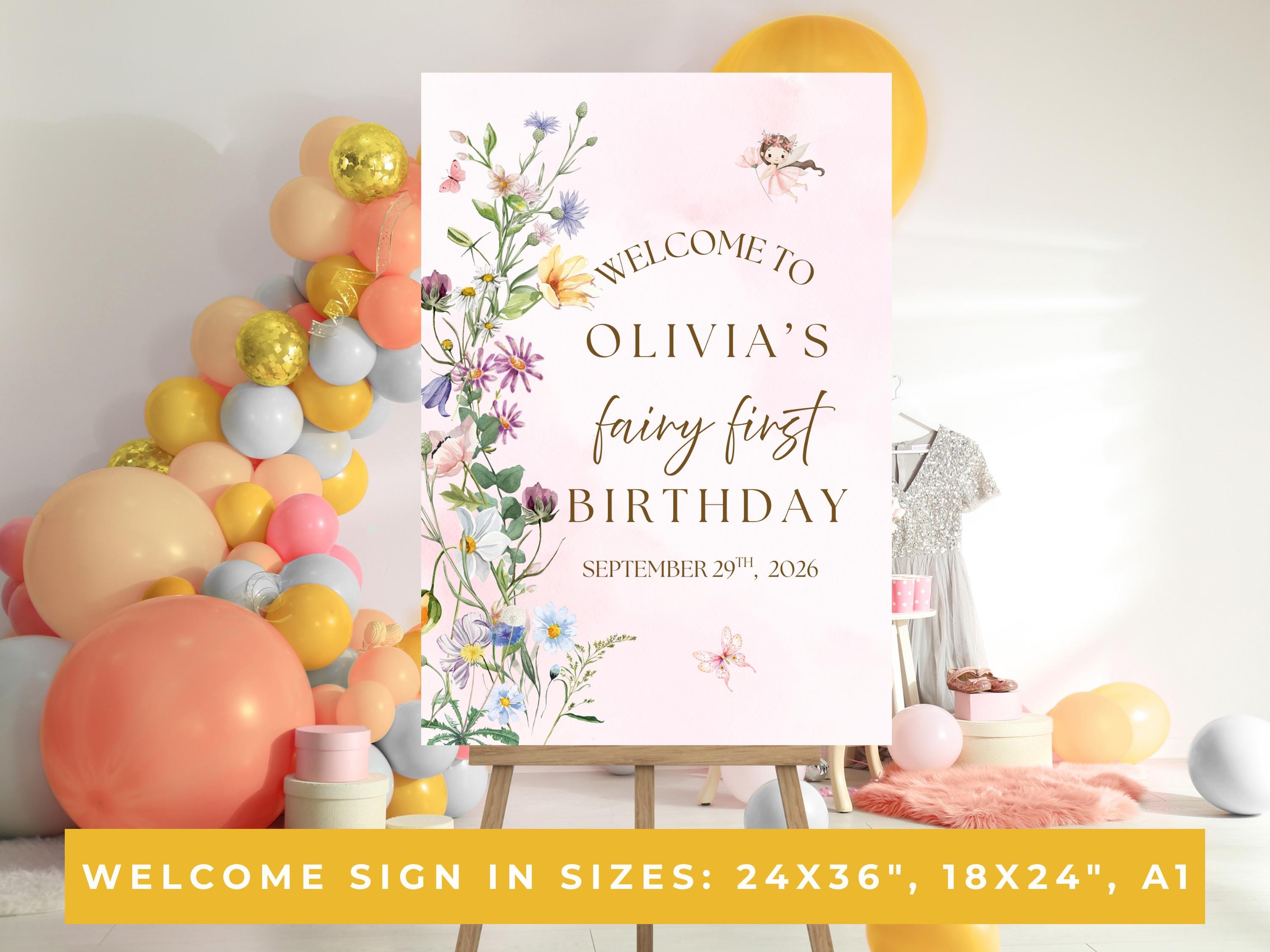 Fairy Garden Birthday Welcome Sign thumbnail 3