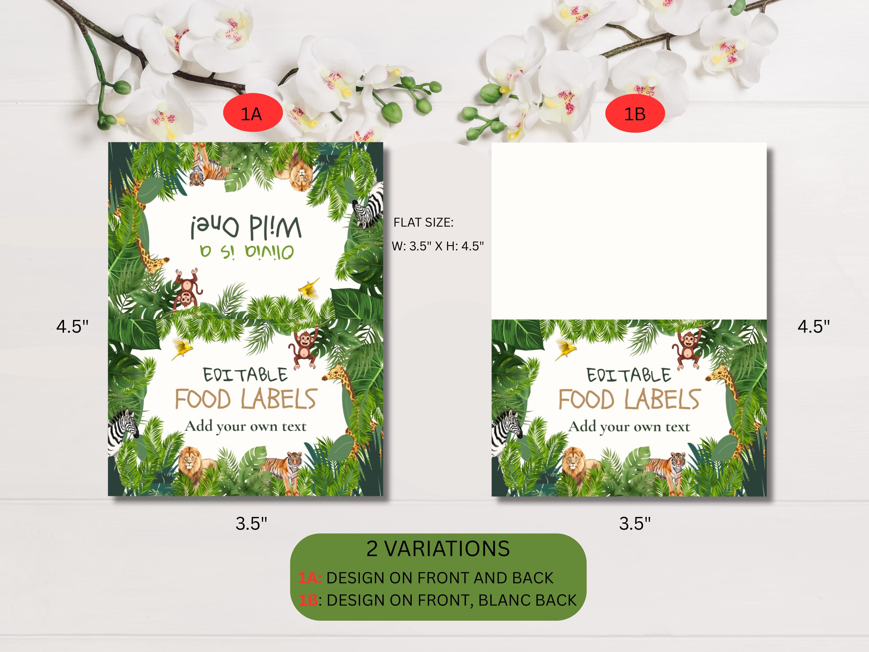 Jungle Safari Birthday Food Labels thumbnail 4