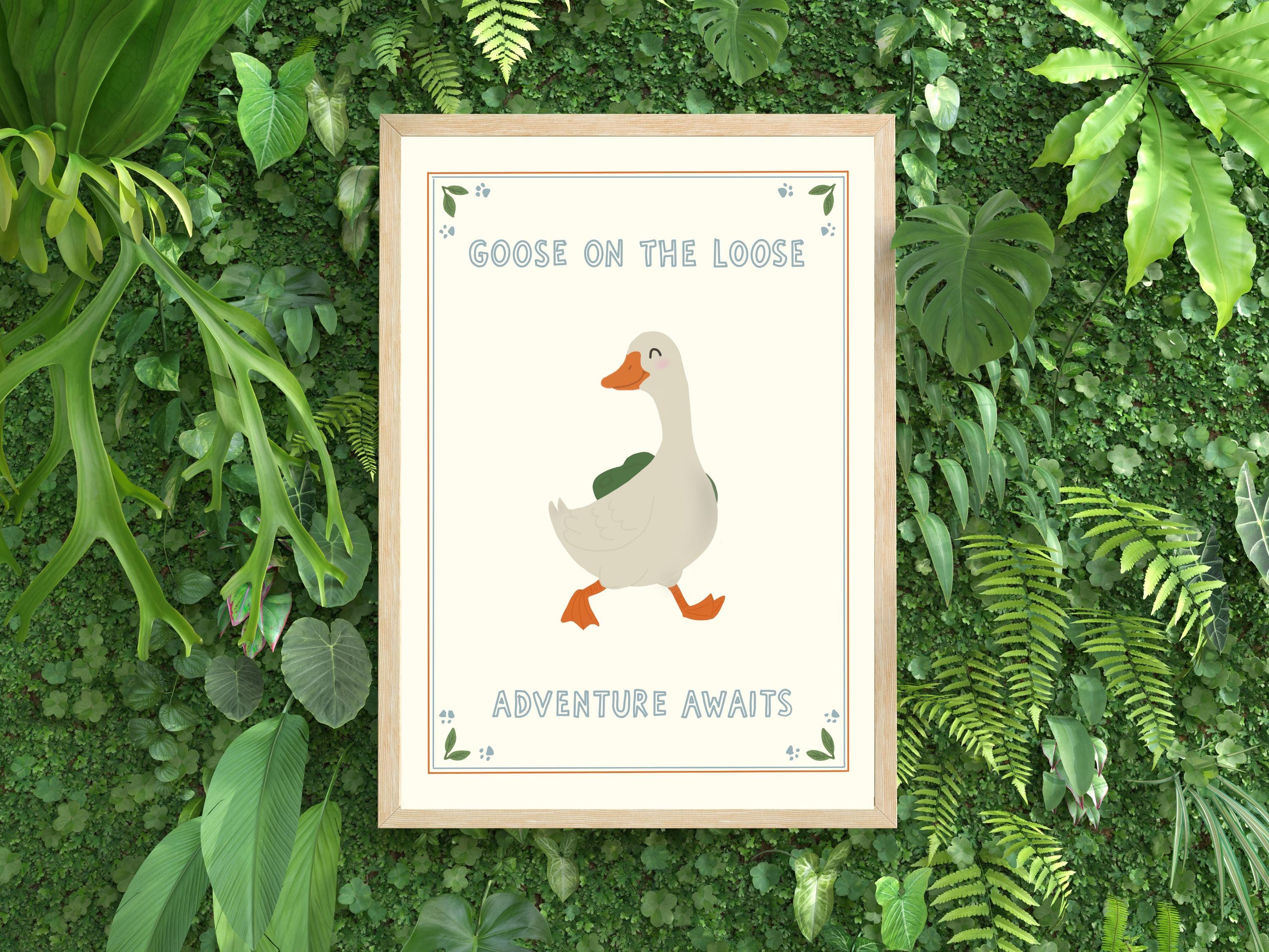Silly Goose Retro Wall Art — editable Canva template