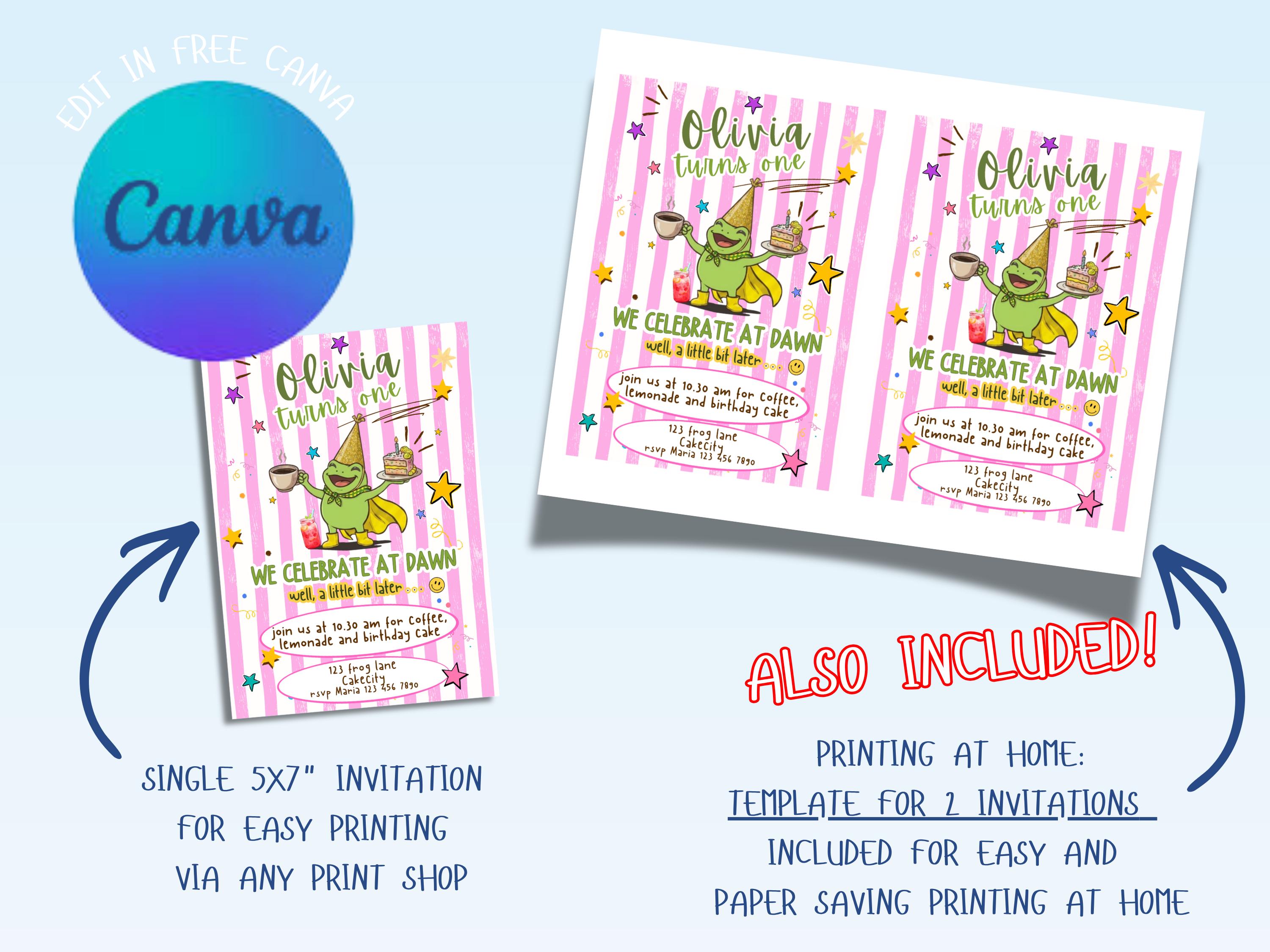 Frog First Birthday Invitation thumbnail 5