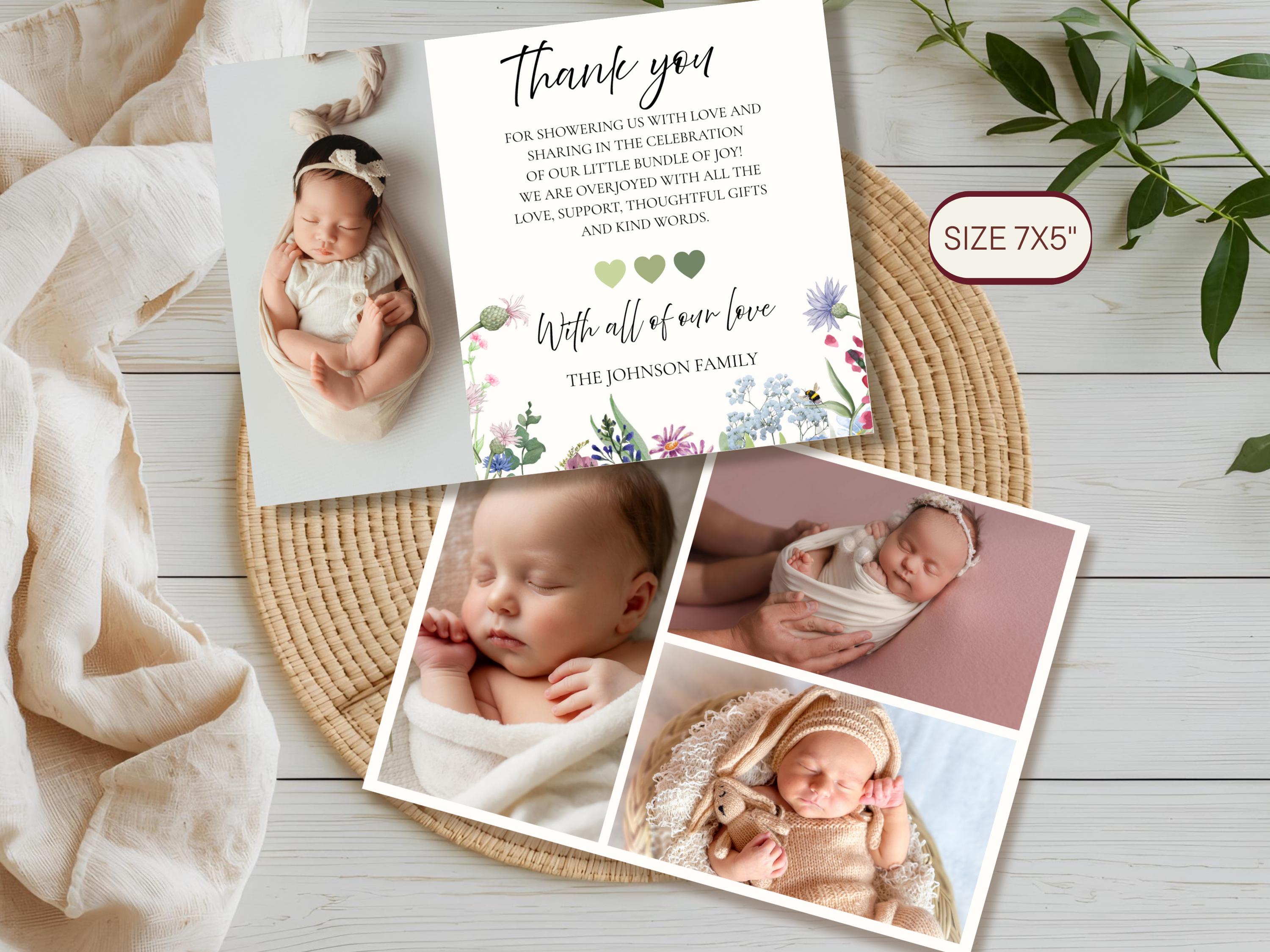 Wildflower Baby Shower Thank You Cards thumbnail 4