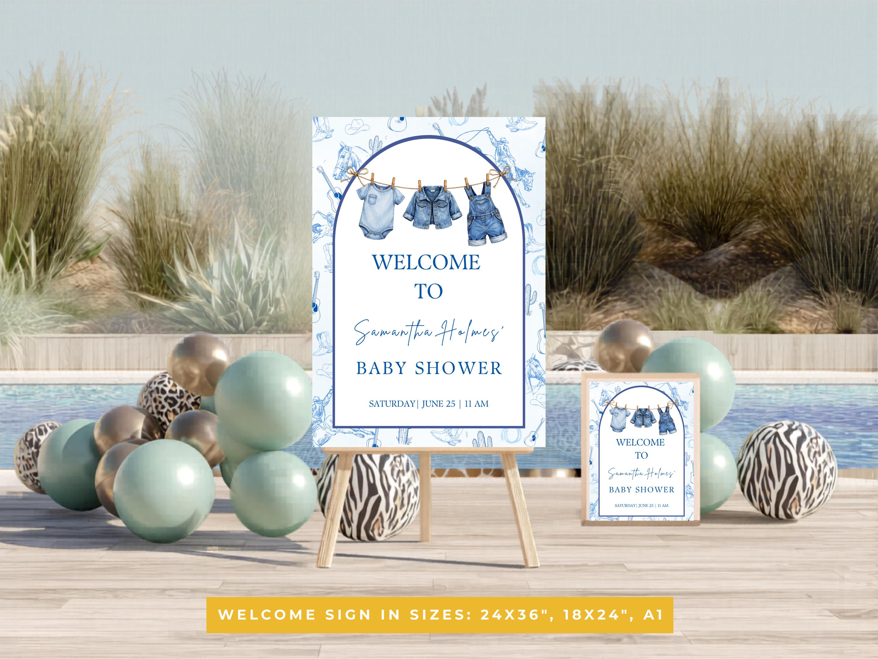 Blue Jean Baby Shower Welcome Sign thumbnail 4