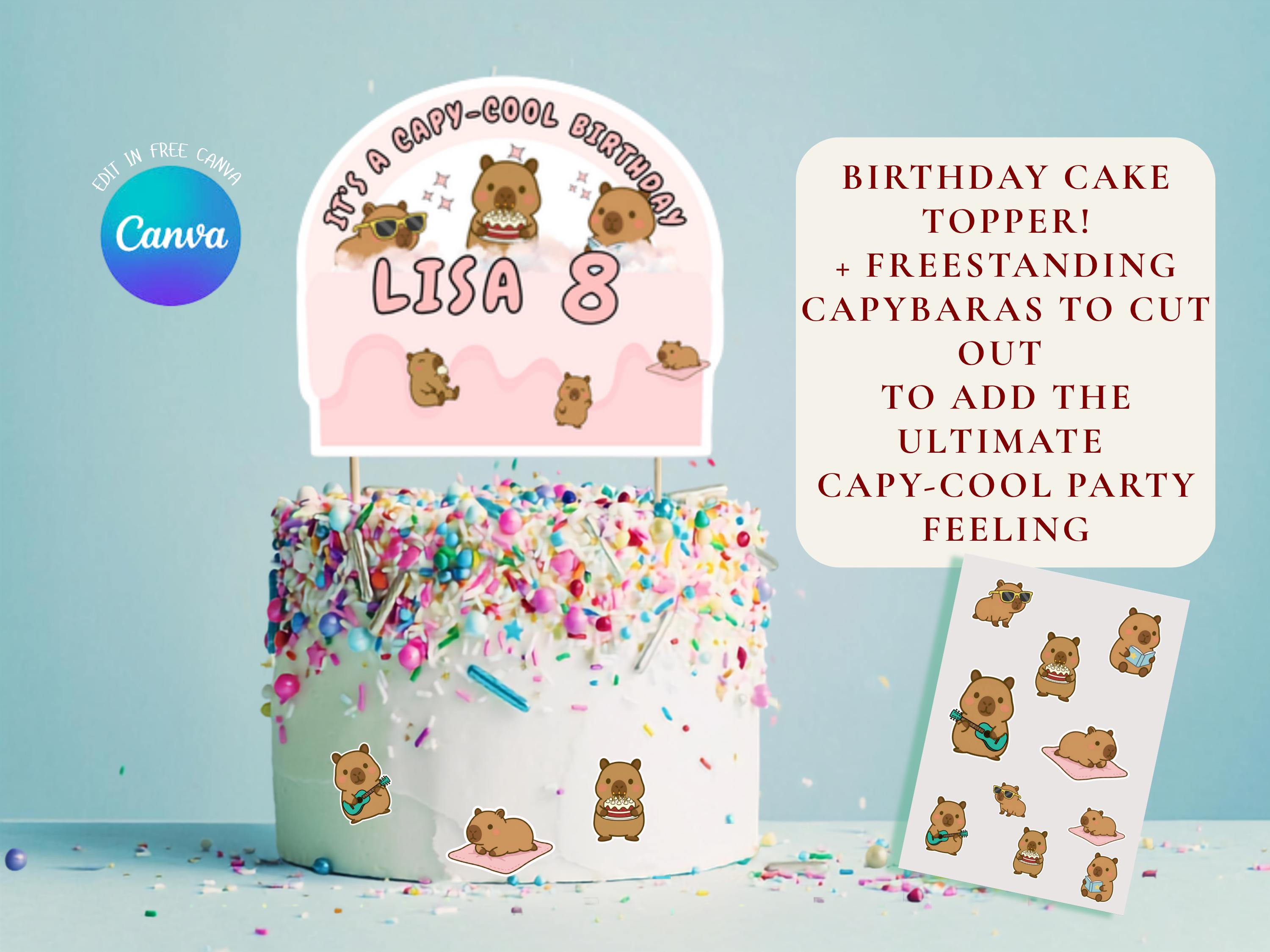 Capy-Cool Birthday Cake Topper thumbnail 2