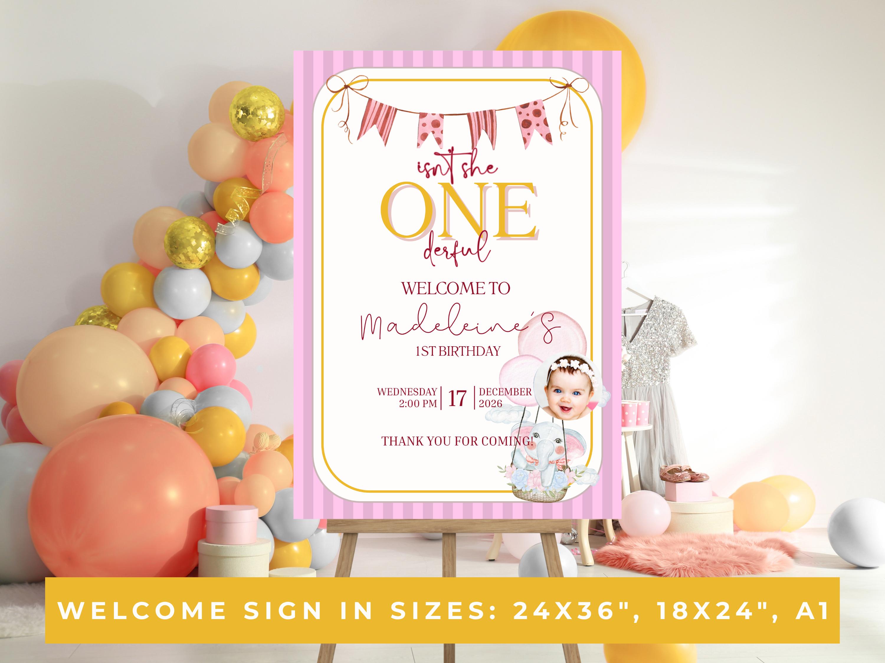 ONEderful First Birthday Welcome Sign thumbnail 2