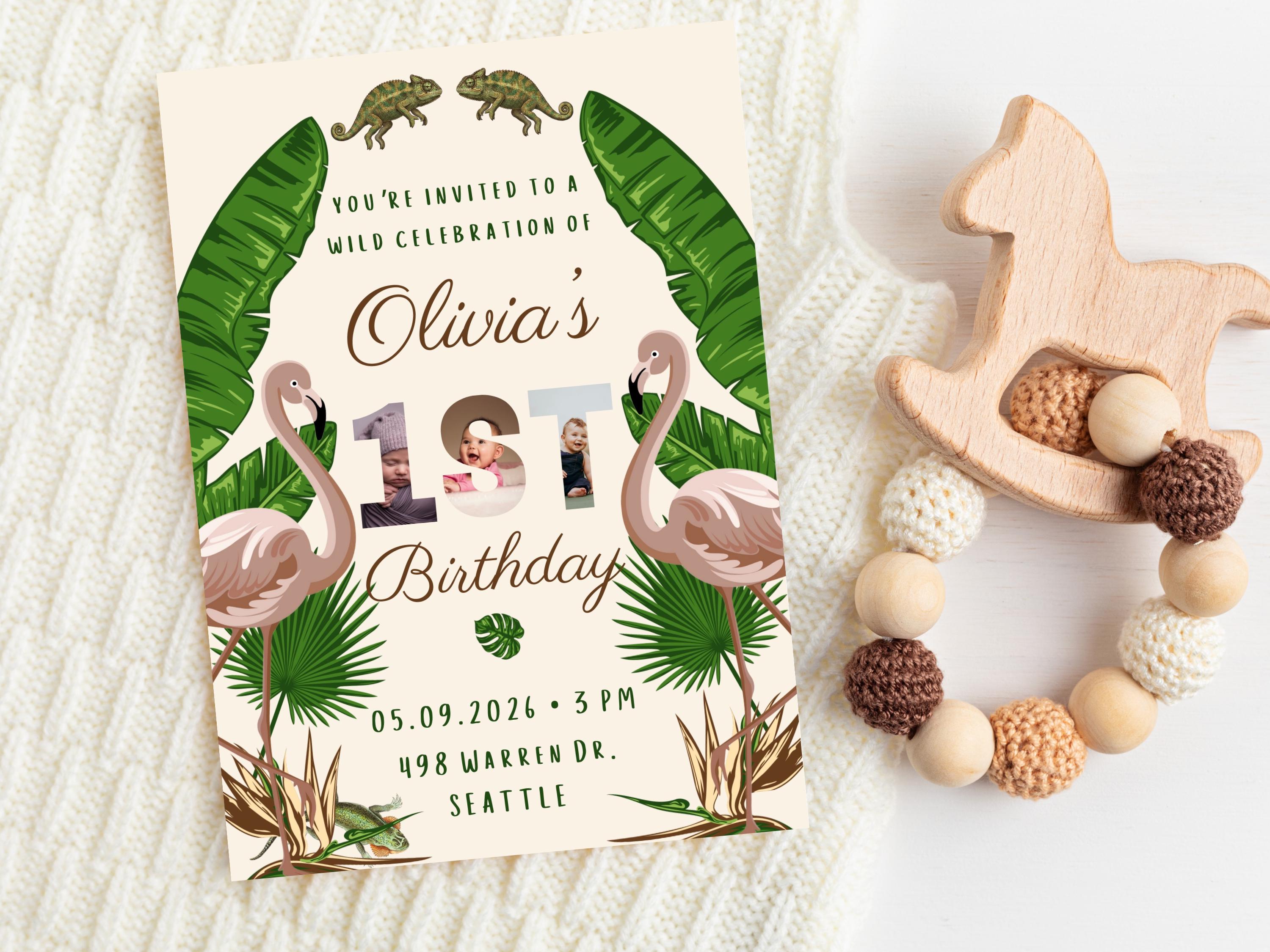 Jungle First Birthday Invitation thumbnail 4