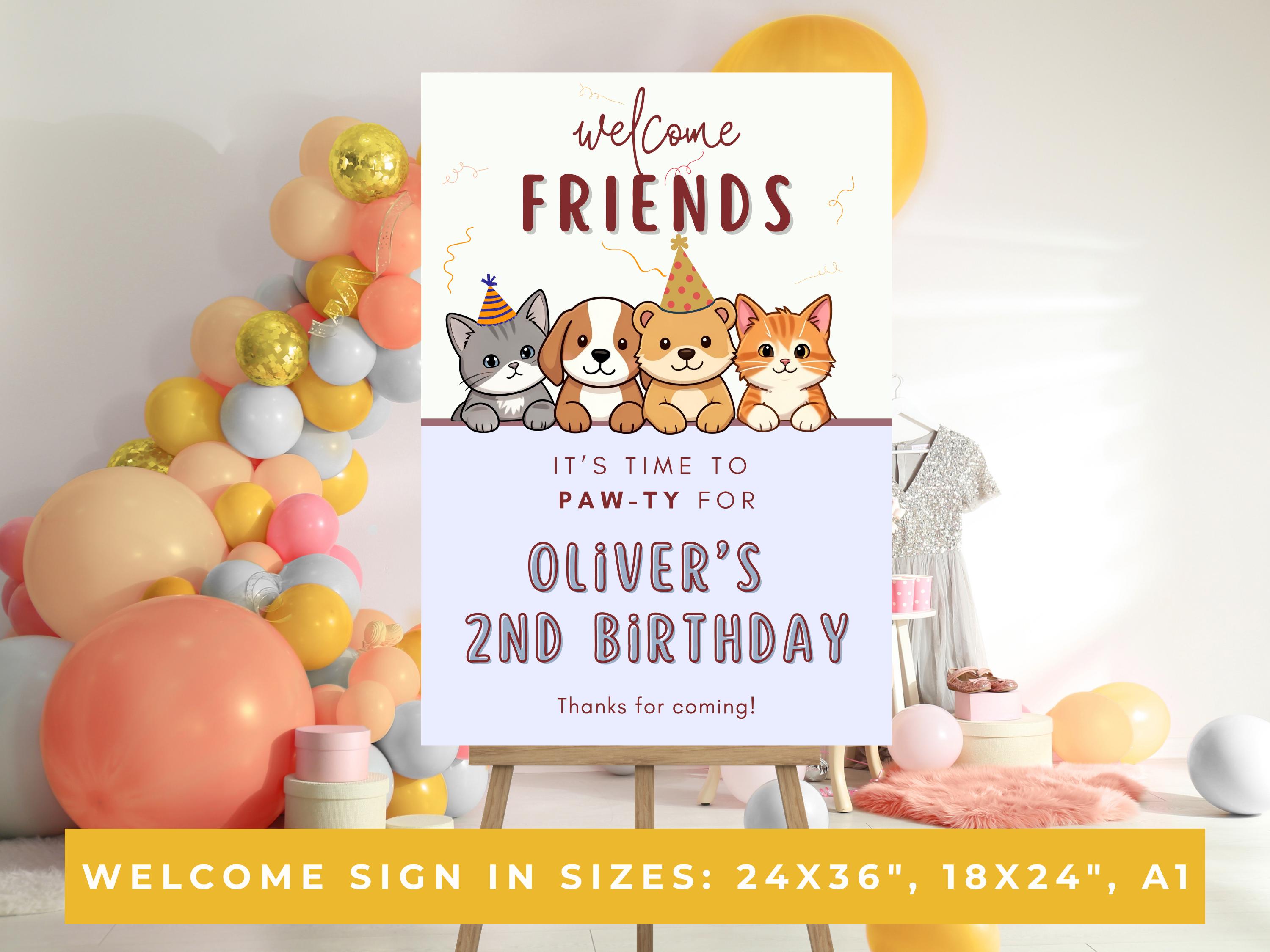 Dog & Cat Paw-ty Welcome Sign thumbnail 2