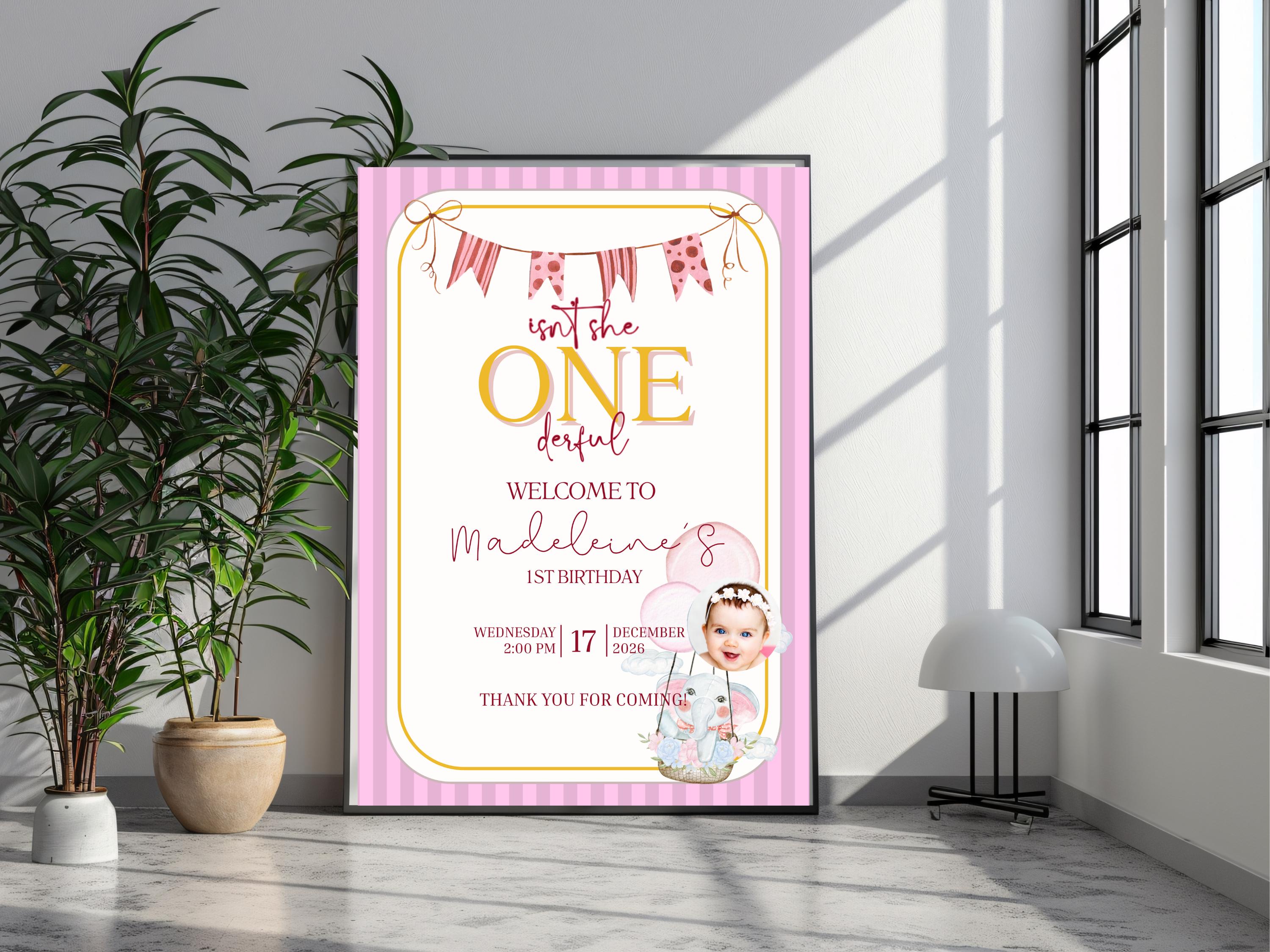 ONEderful First Birthday Welcome Sign thumbnail 5
