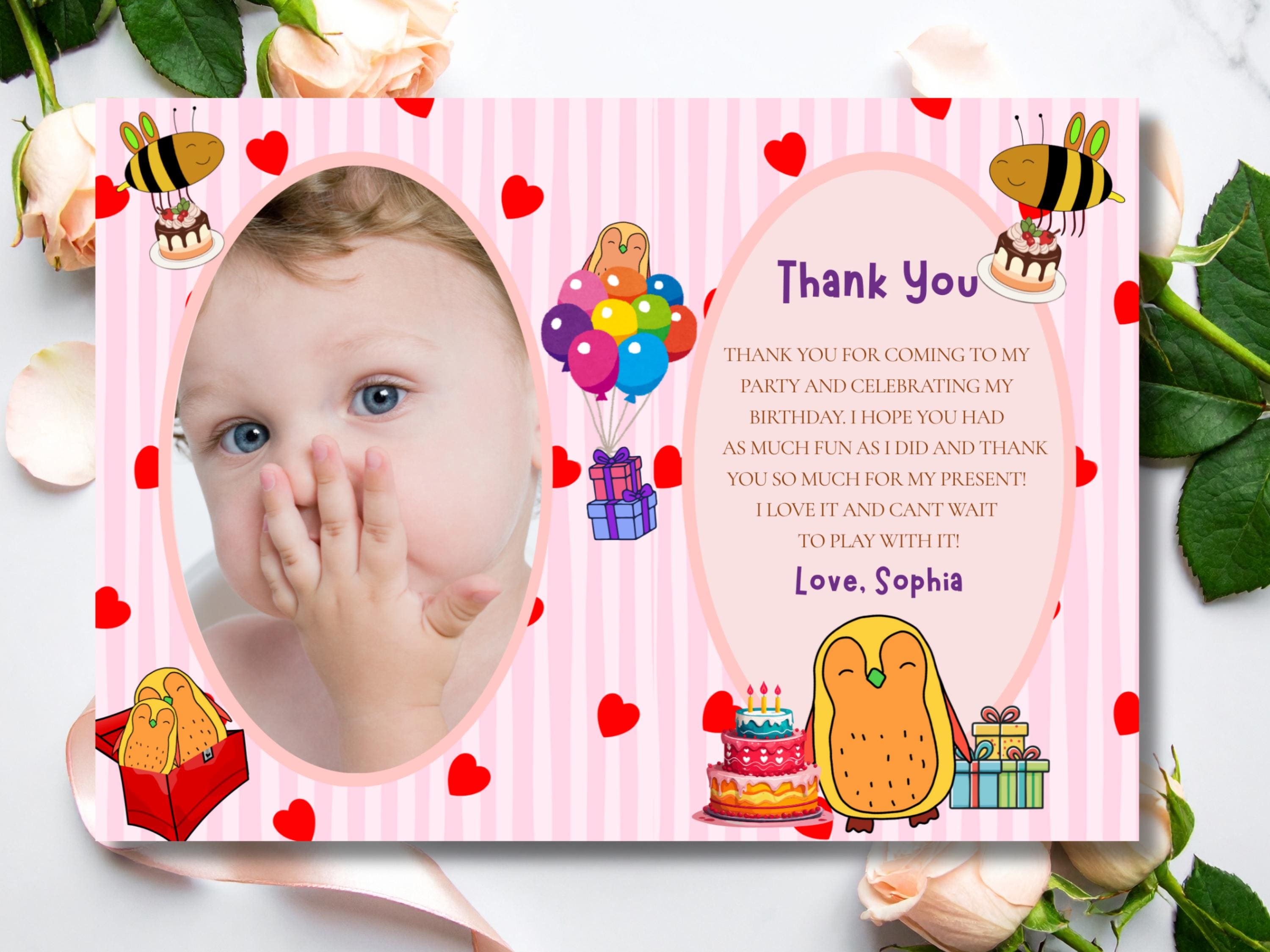 Colorful Birthday Thank You Card thumbnail 2