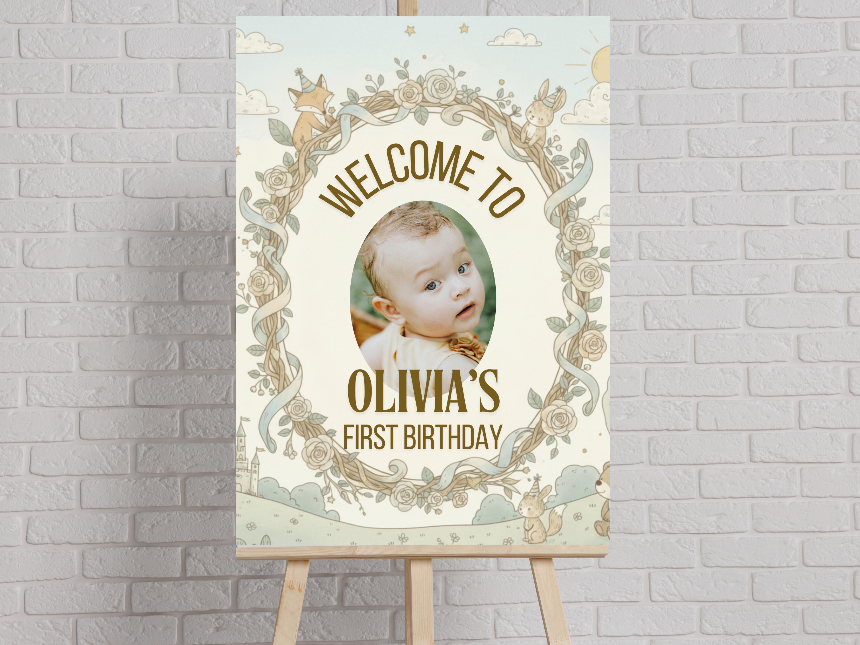 Woodland First Birthday Welcome Sign thumbnail 4