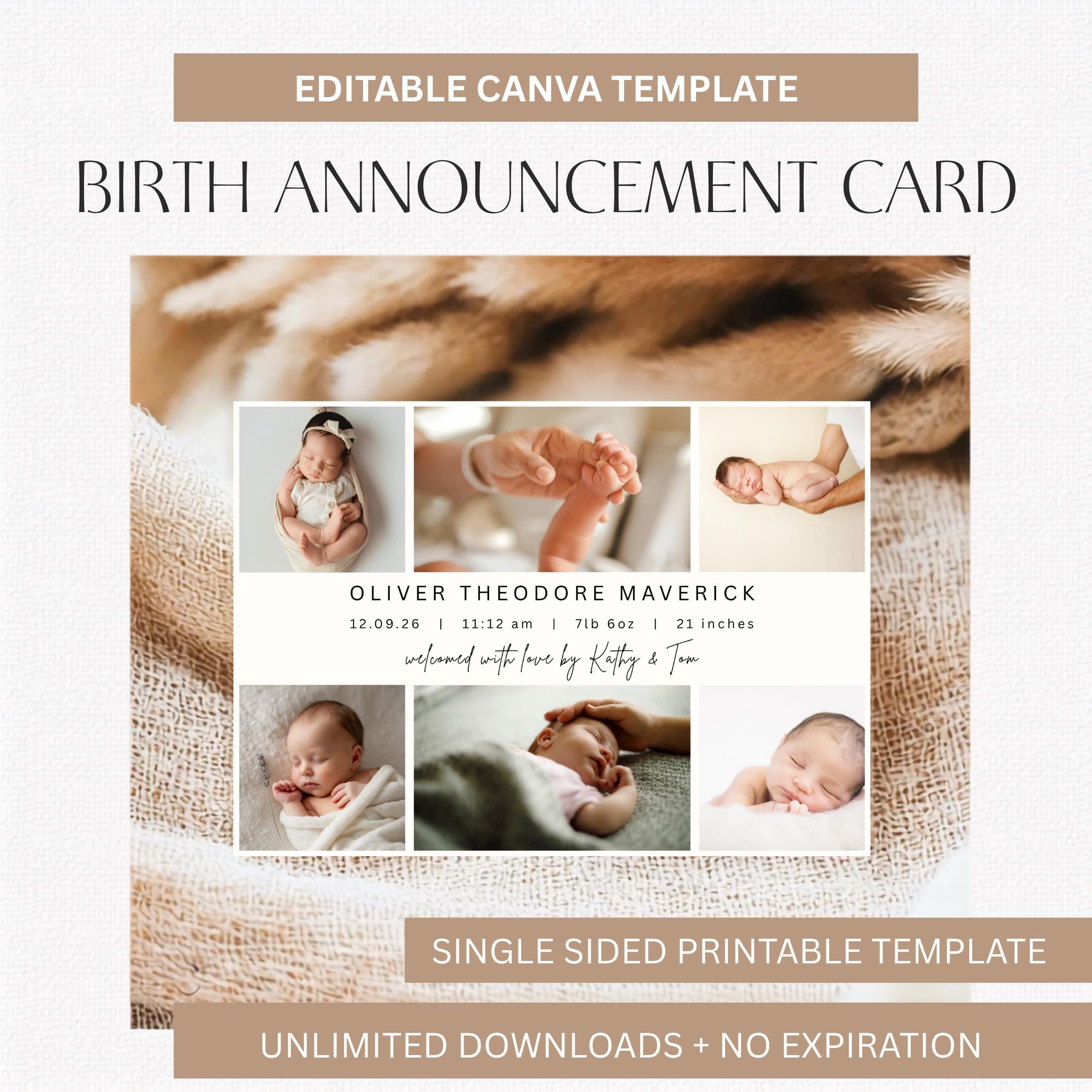 Newborn Birth Announcement Card thumbnail 2