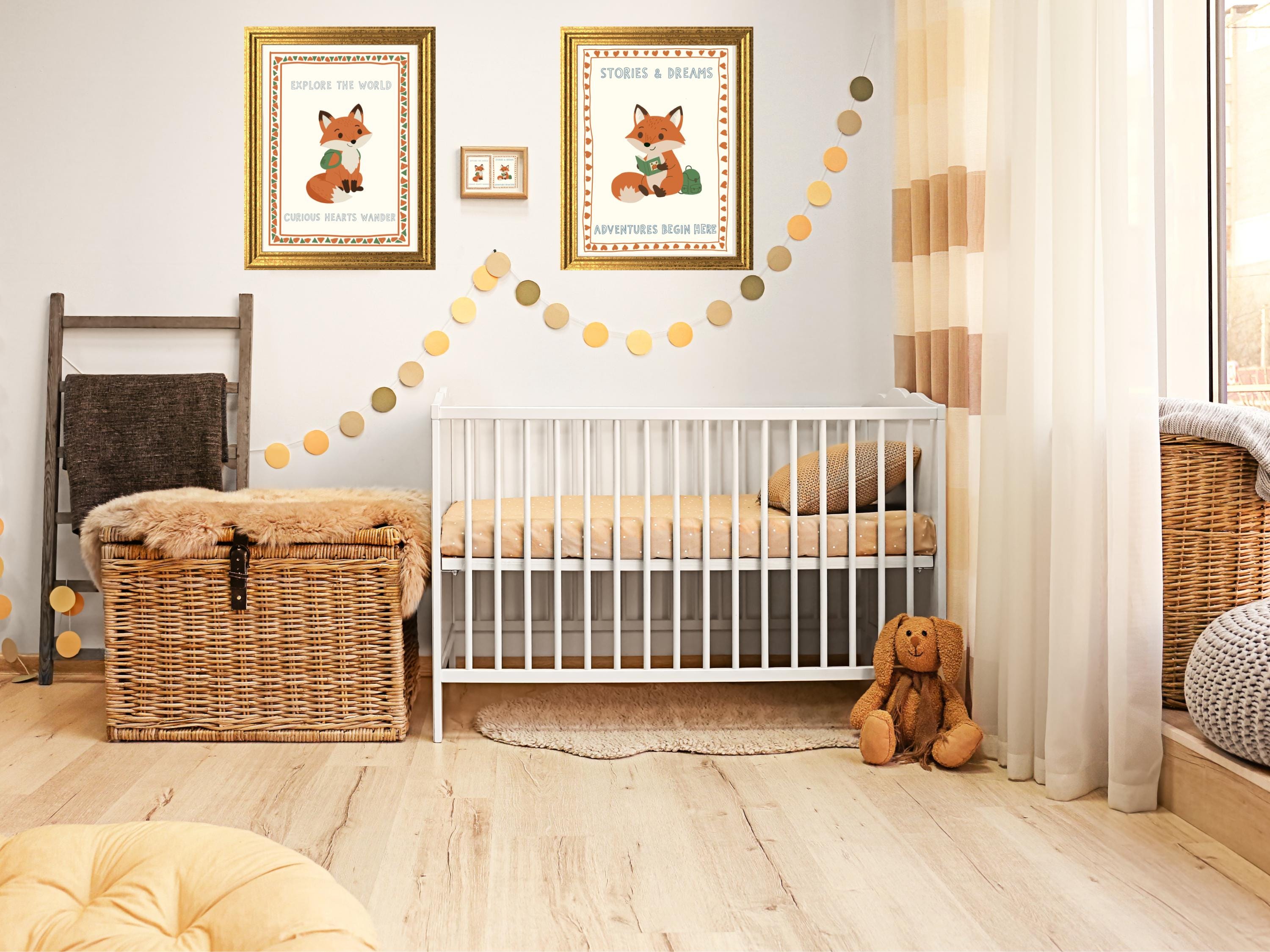 Woodland Fox Nursery Wall Art thumbnail 3