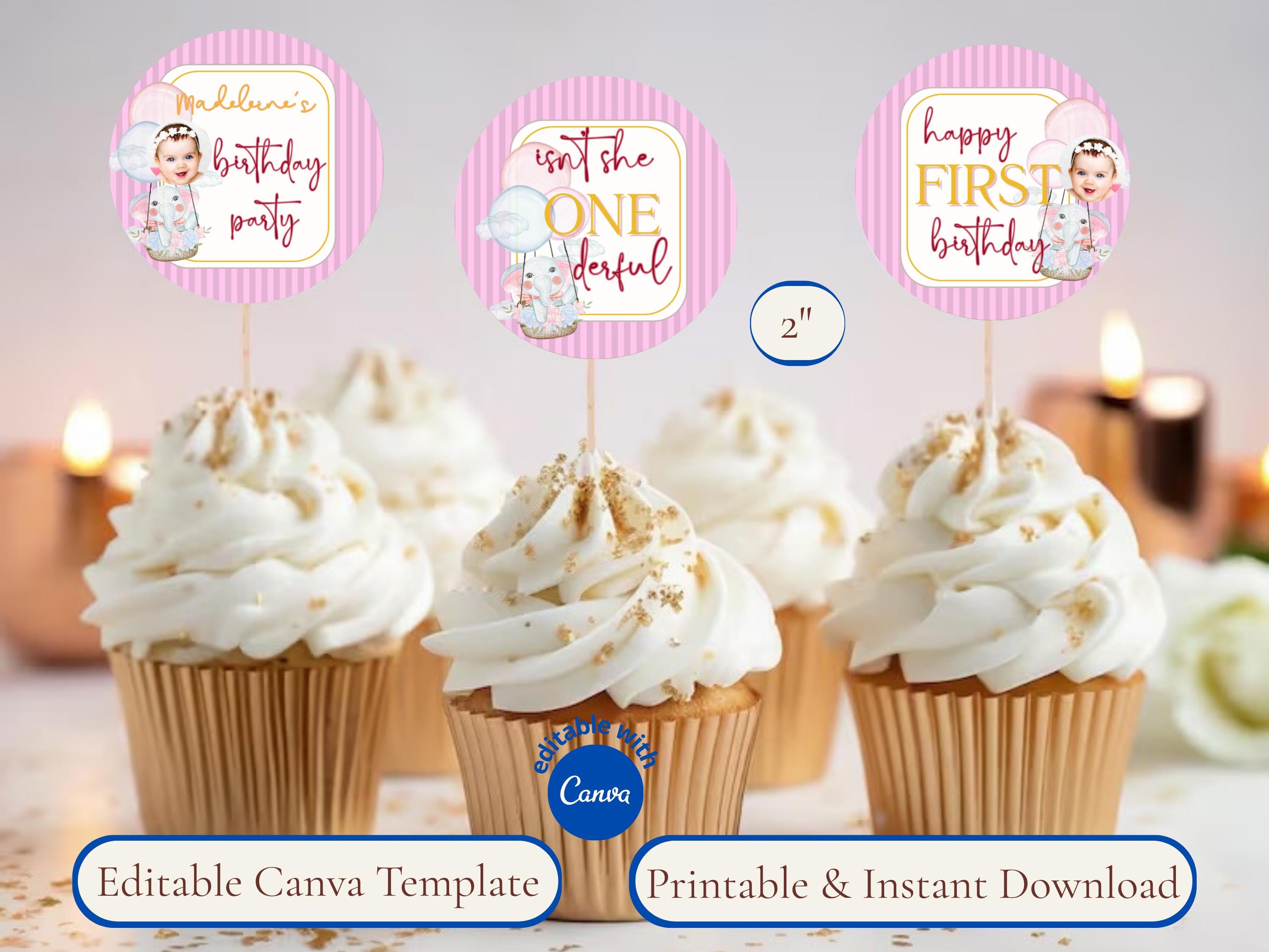 Isn't She ONEderful Cupcake Toppers thumbnail 2